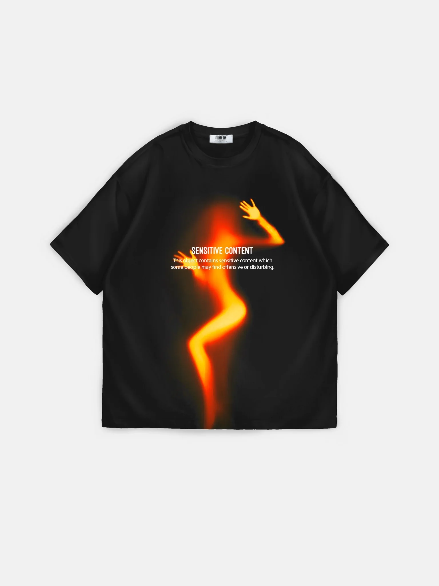 Oversize Sensitive Content T-Shirt - Black - Image 5