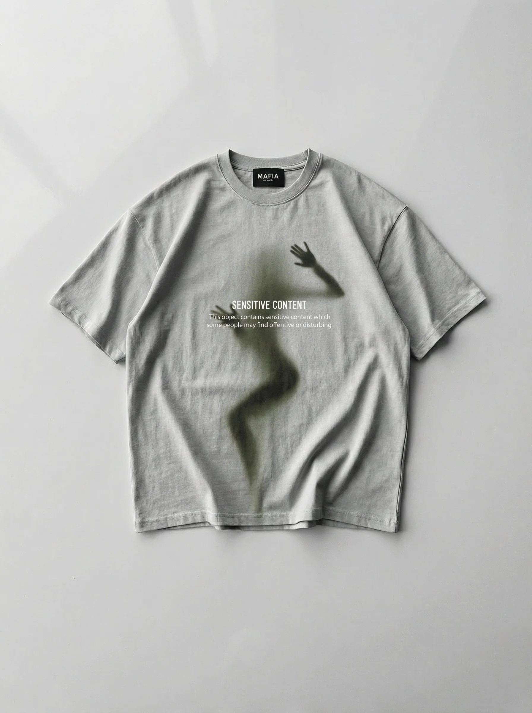 Oversize Sensitive Content T-Shirt - Grey