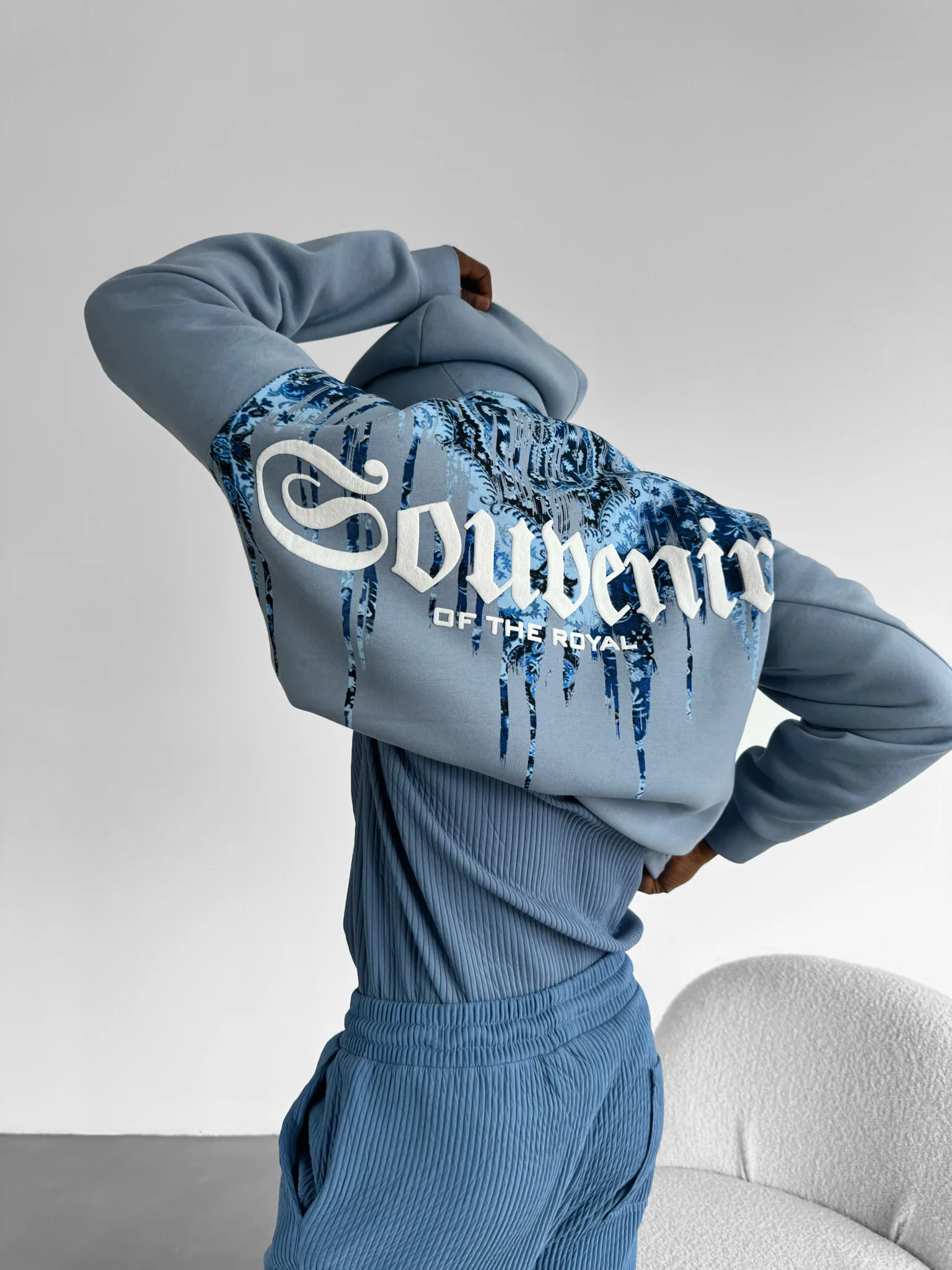 Oversize Souvenir Hoodie - Faded Denim - Image 2