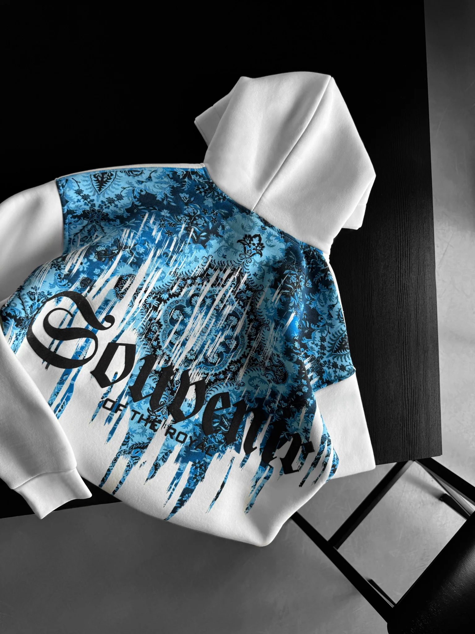 Oversize Souvenir Hoodie - White and Blue - Image 3