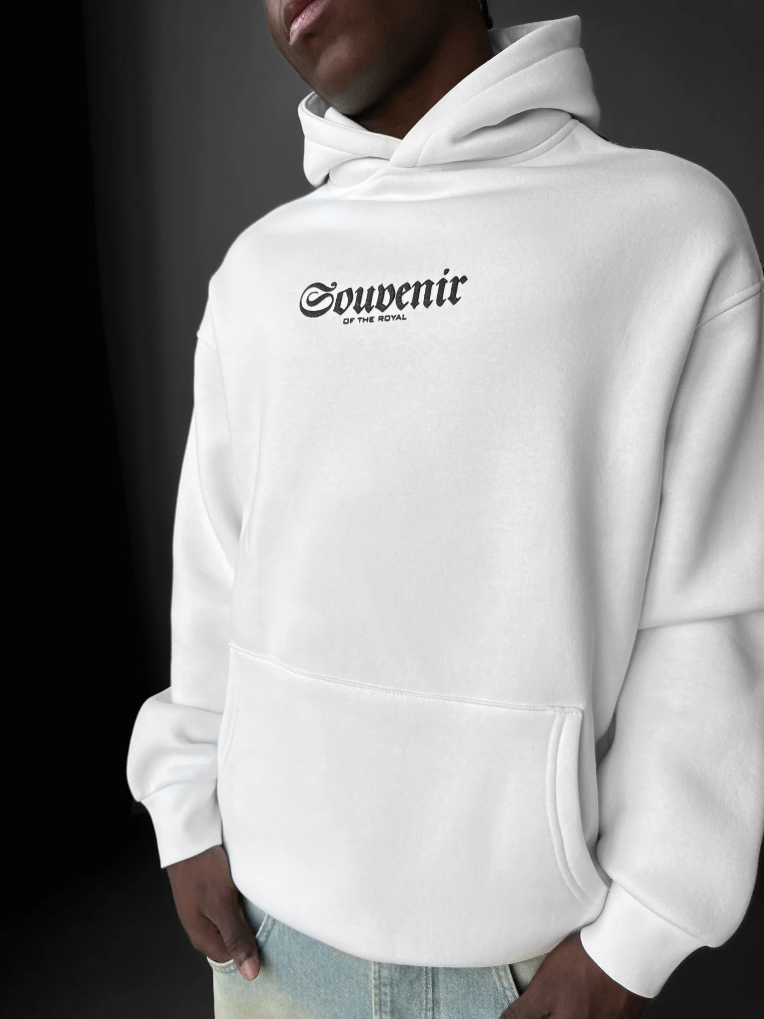 Oversize Souvenir Hoodie - White and Red - Image 3