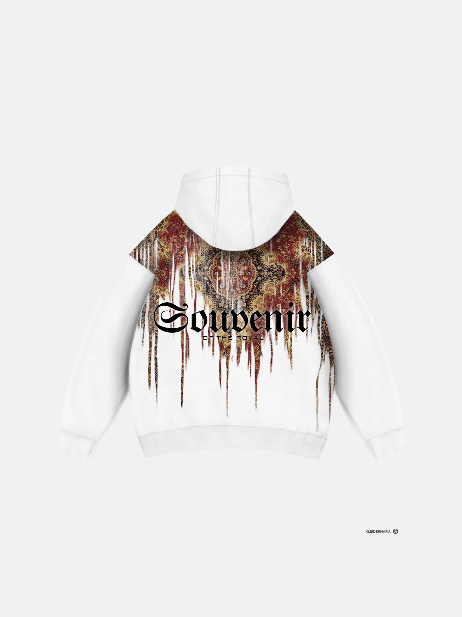 Oversize Souvenir Hoodie - White and Red - Image 4