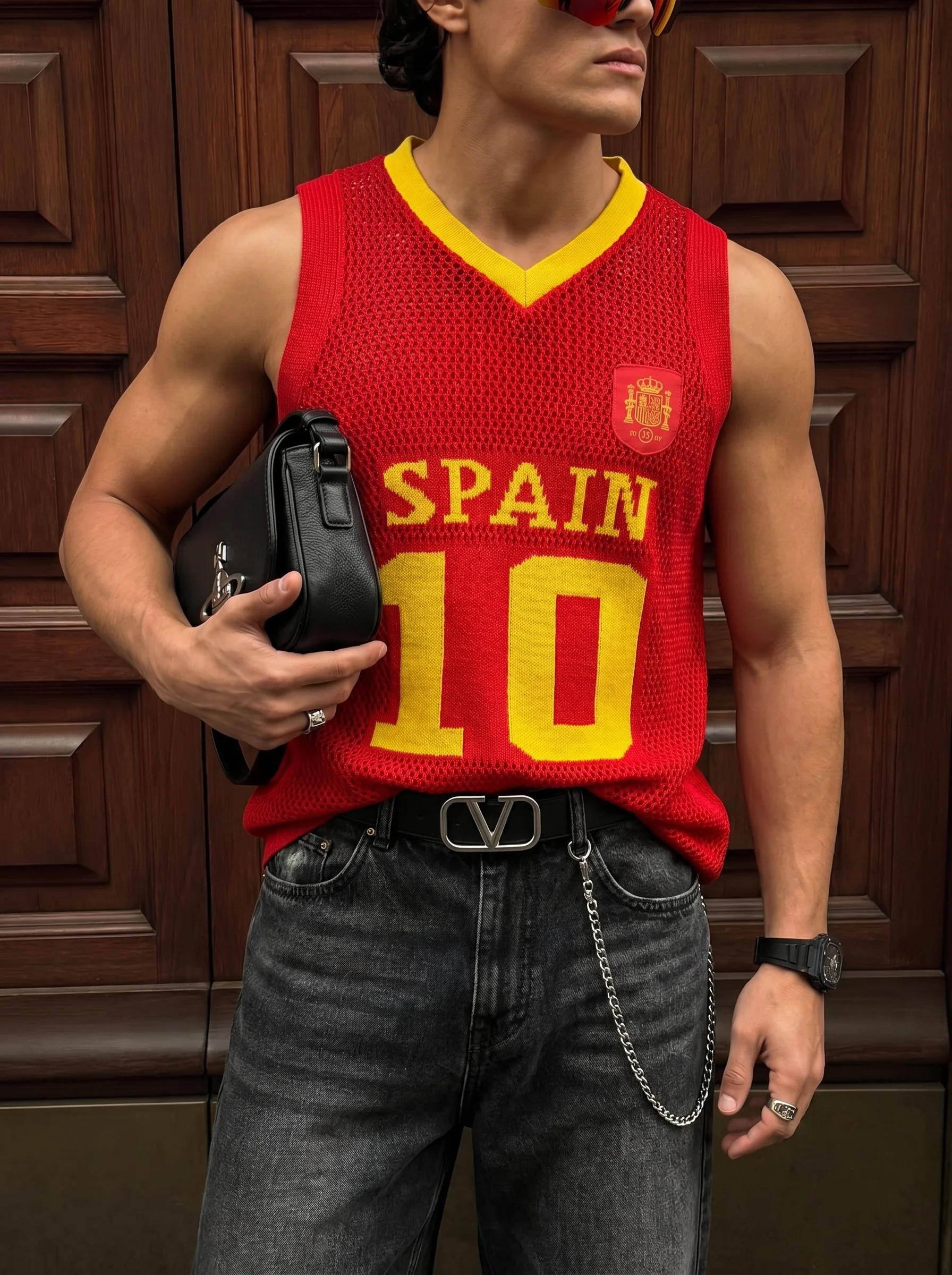 Oversize Spain Knit Tanktop - Red - Image 2