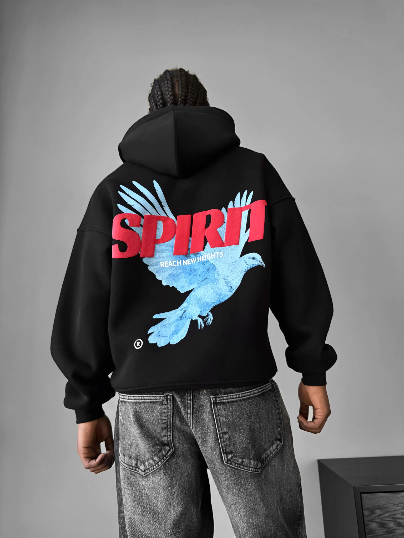 Oversize Spirit Hoodie - Black - Image 3