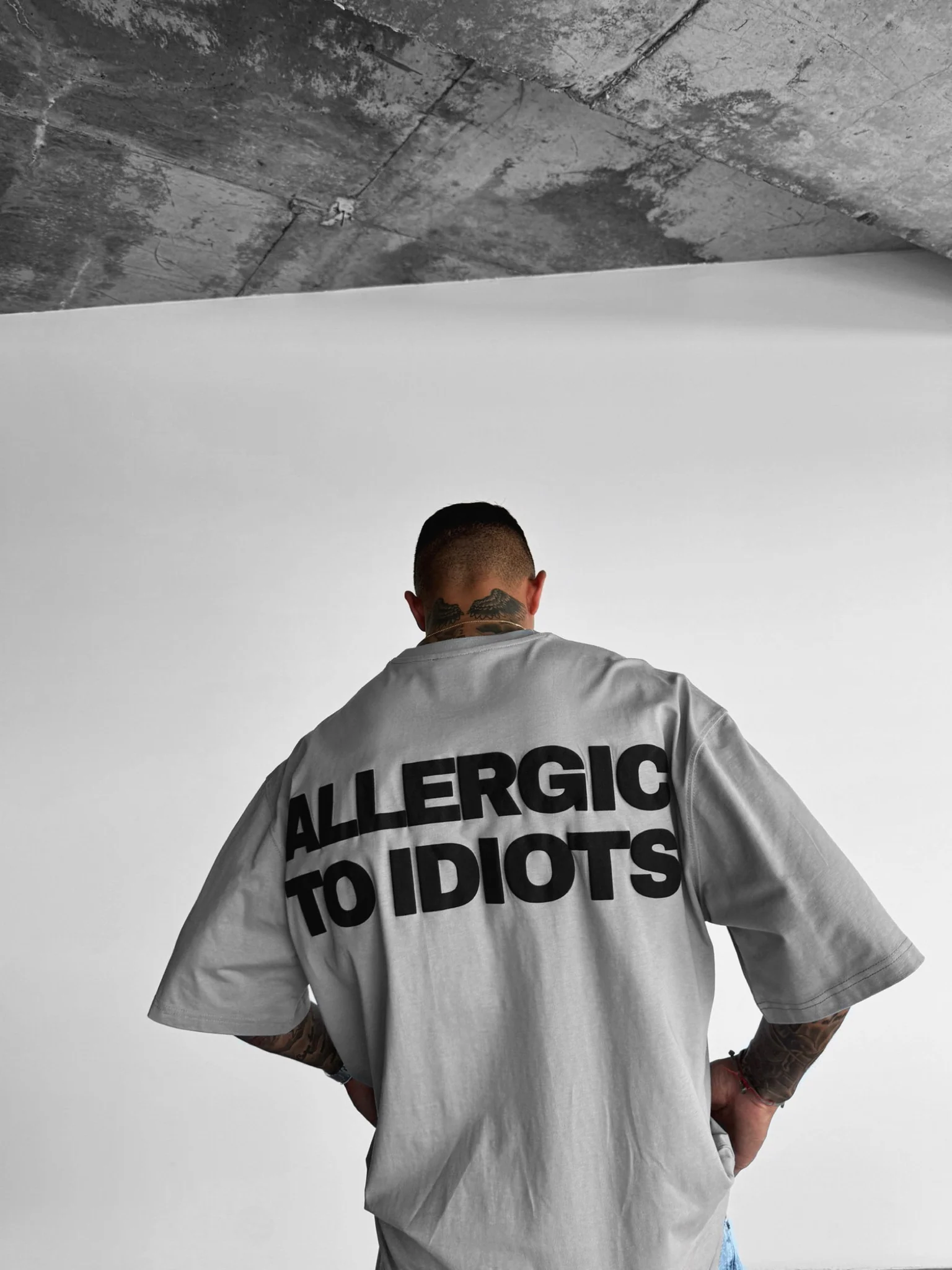 Oversize Statement T-shirt - Grey - Image 4
