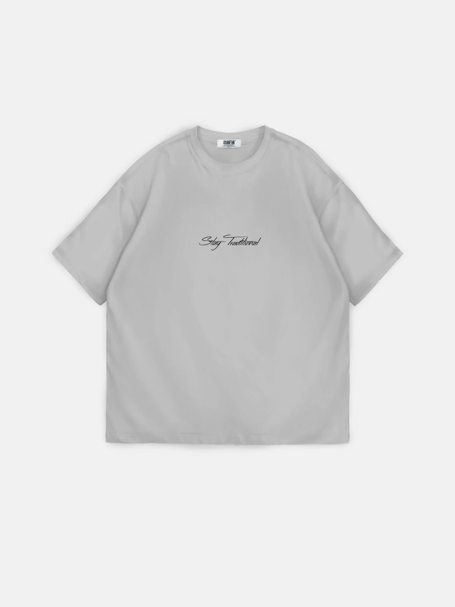 Oversize 'Stay Traditional' T-Shirt - Grey - Image 8