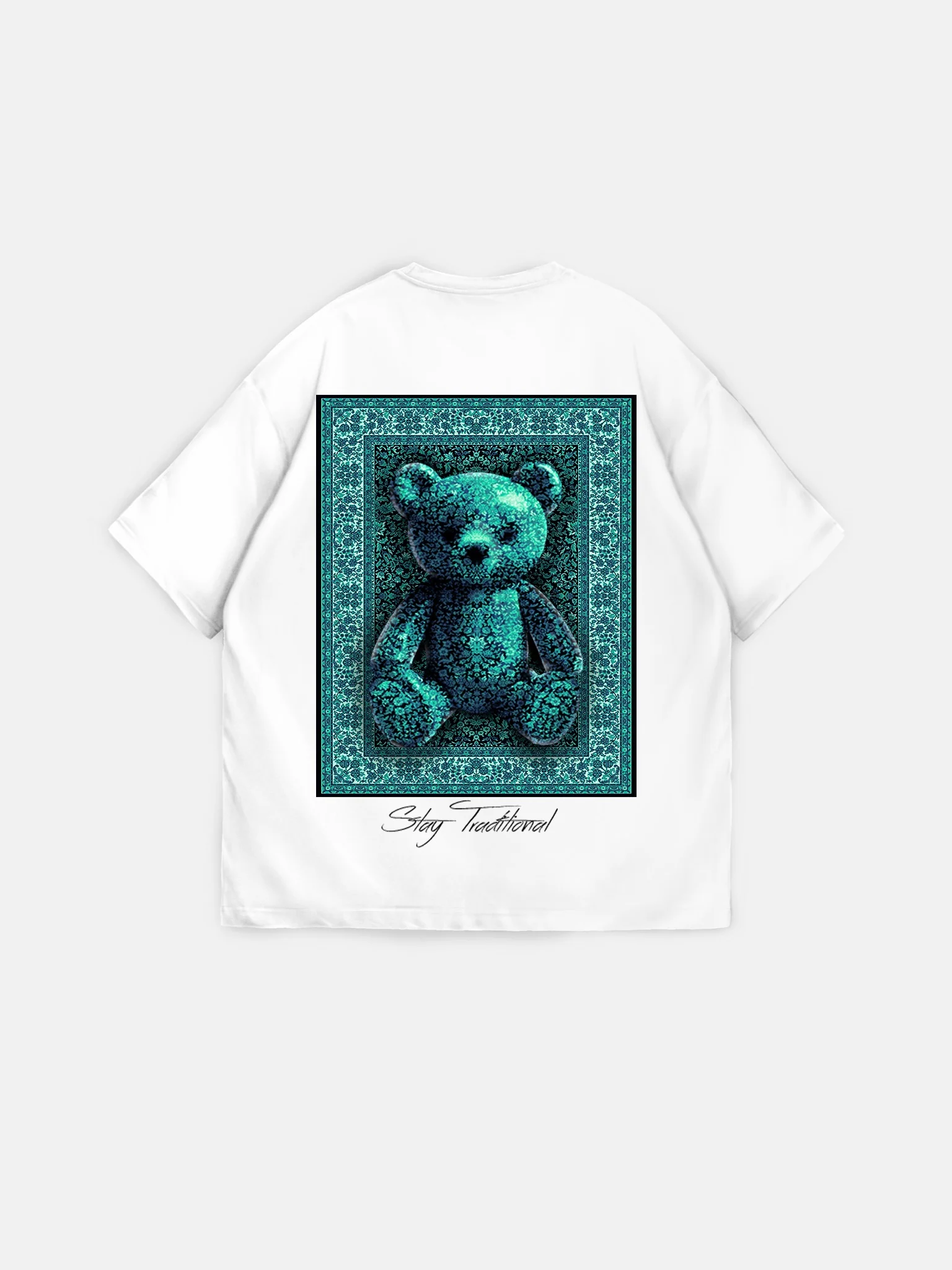 Oversize 'Stay Traditional' T-Shirt - Ecru - Image 6