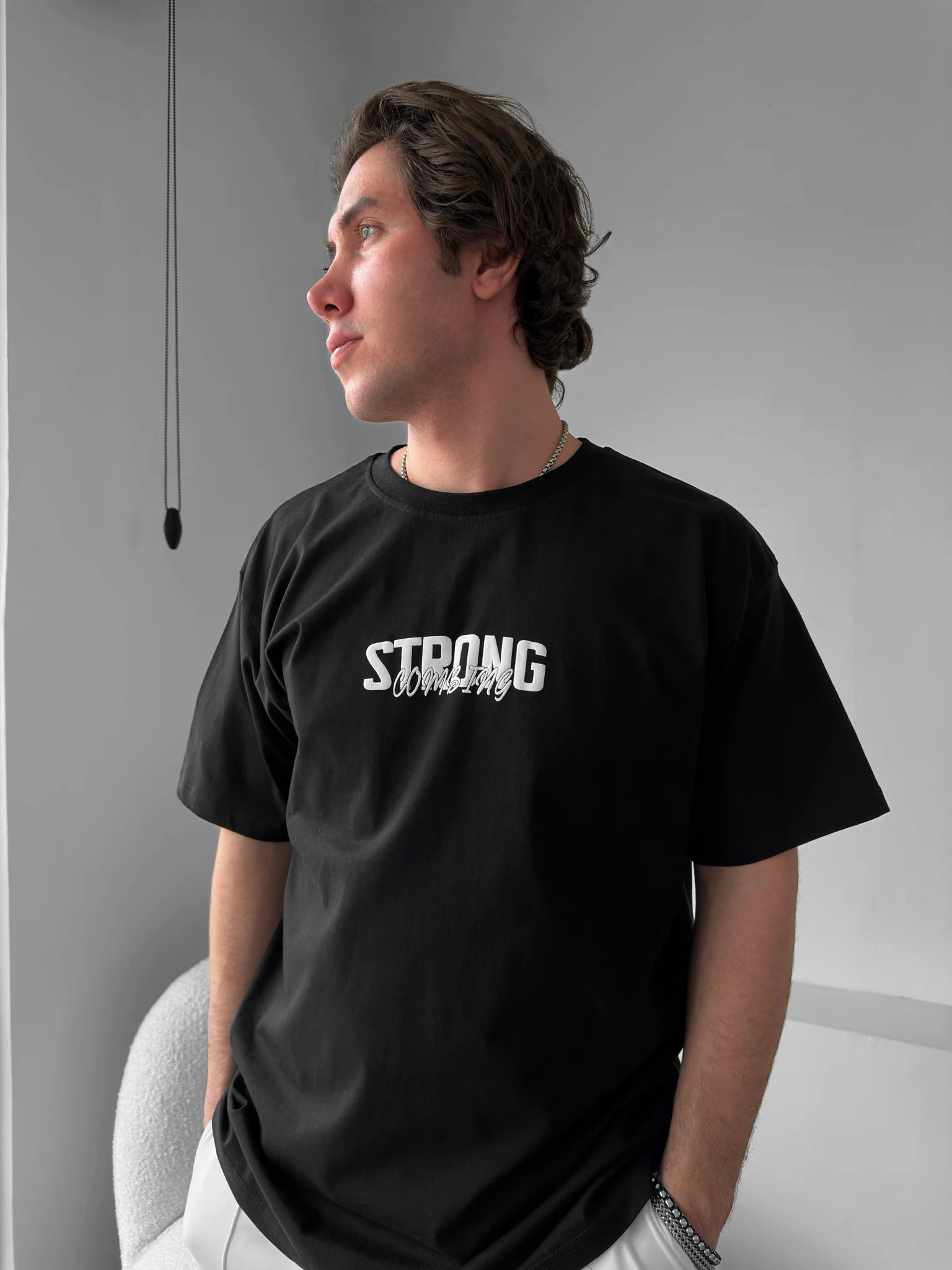 Oversize Strong Combing T-shirt - Black - Image 3