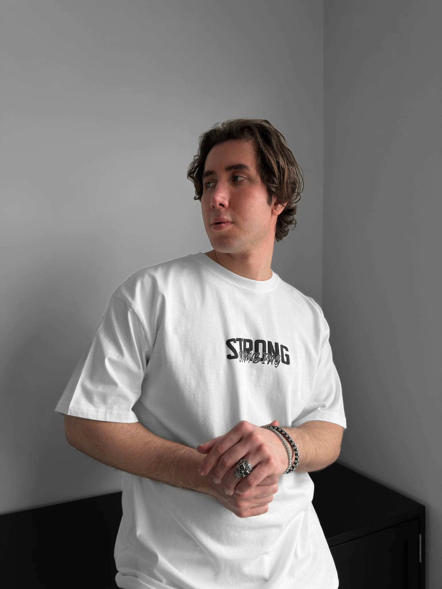 Oversize Strong Combing T-shirt - Ecru - Image 2