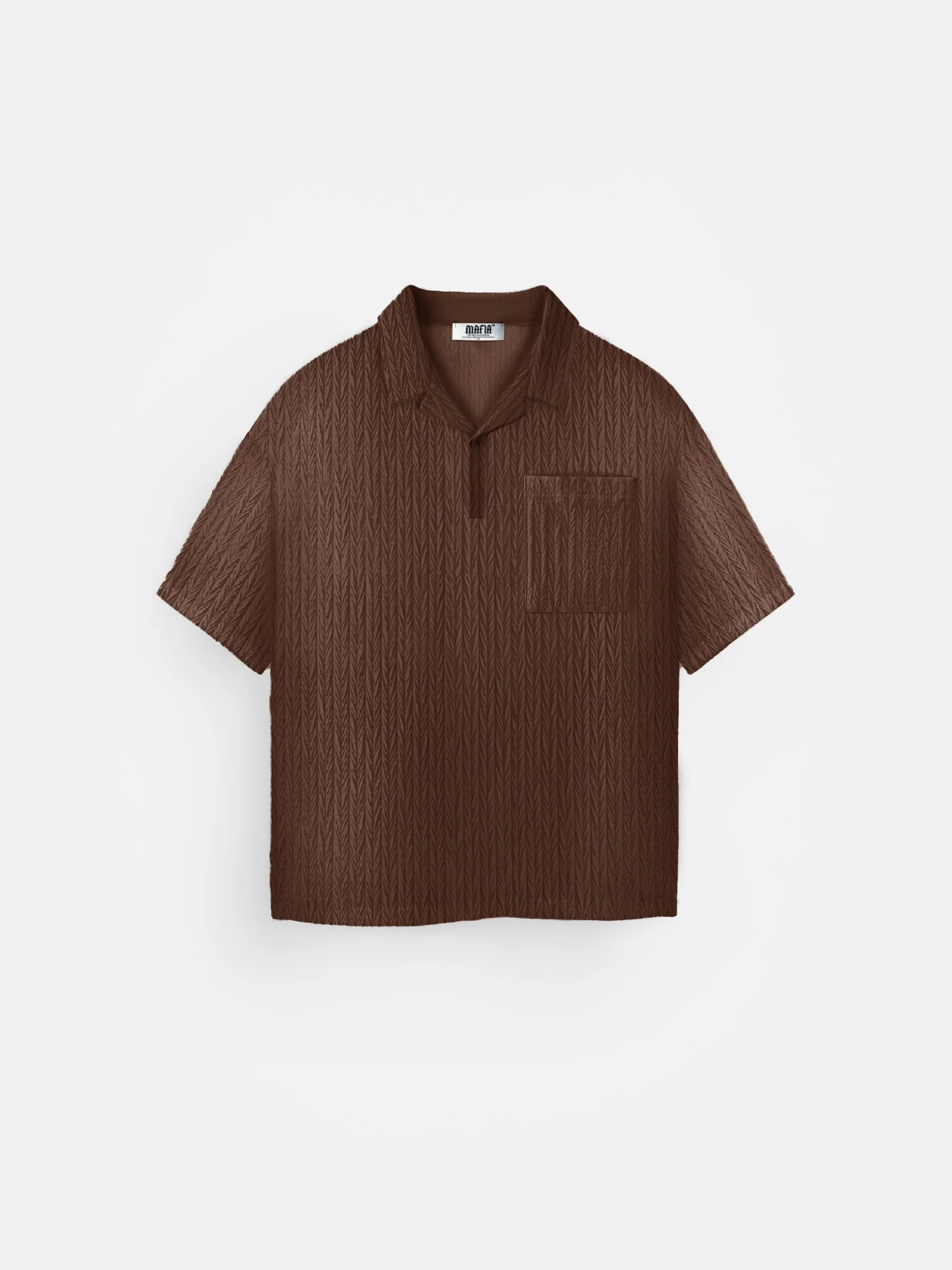 Oversize Structured Polo T-Shirt - Cappuccino - Image 5
