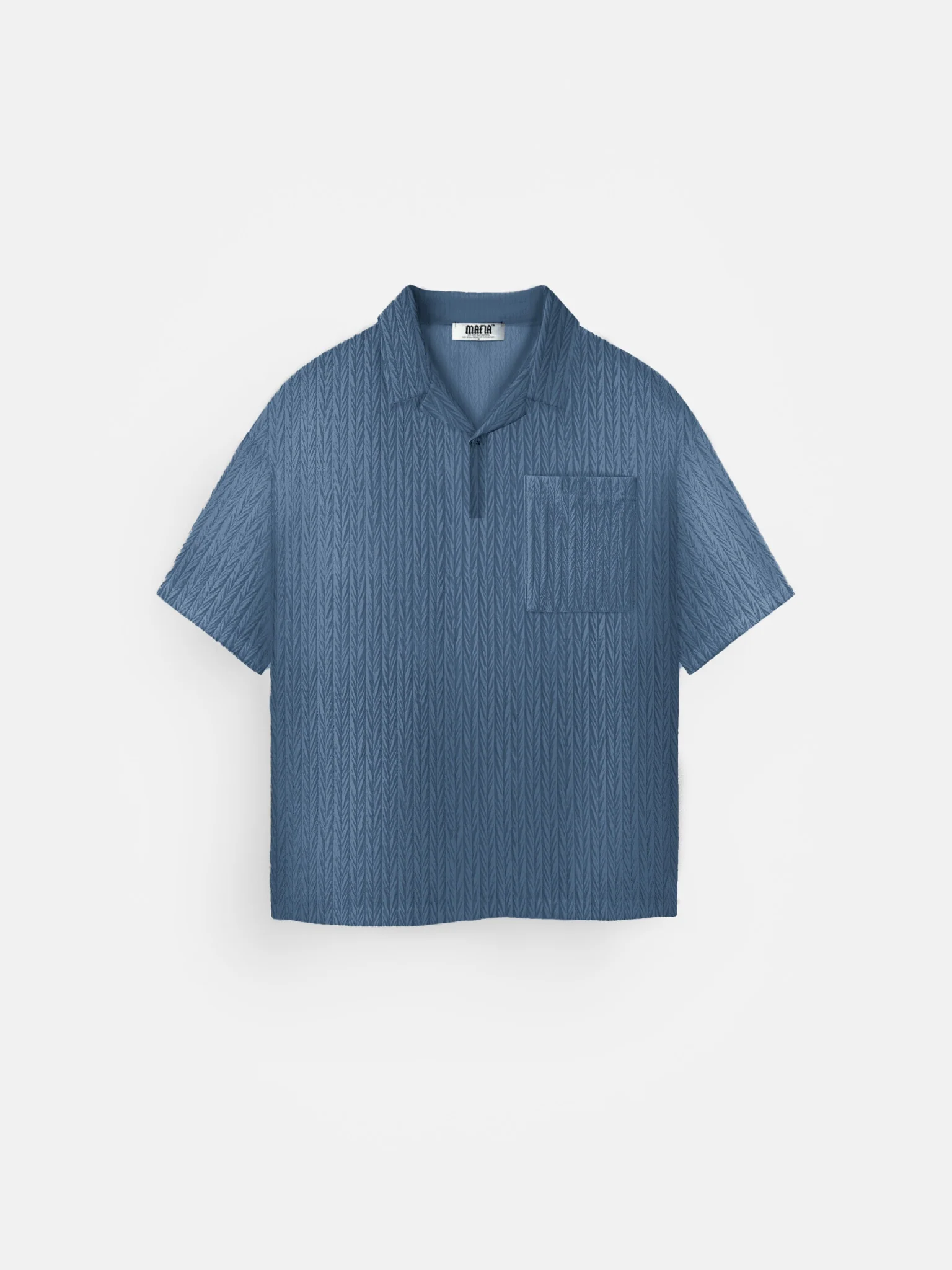 Oversize Structured Polo T-Shirt - Coronet Blue - Image 6