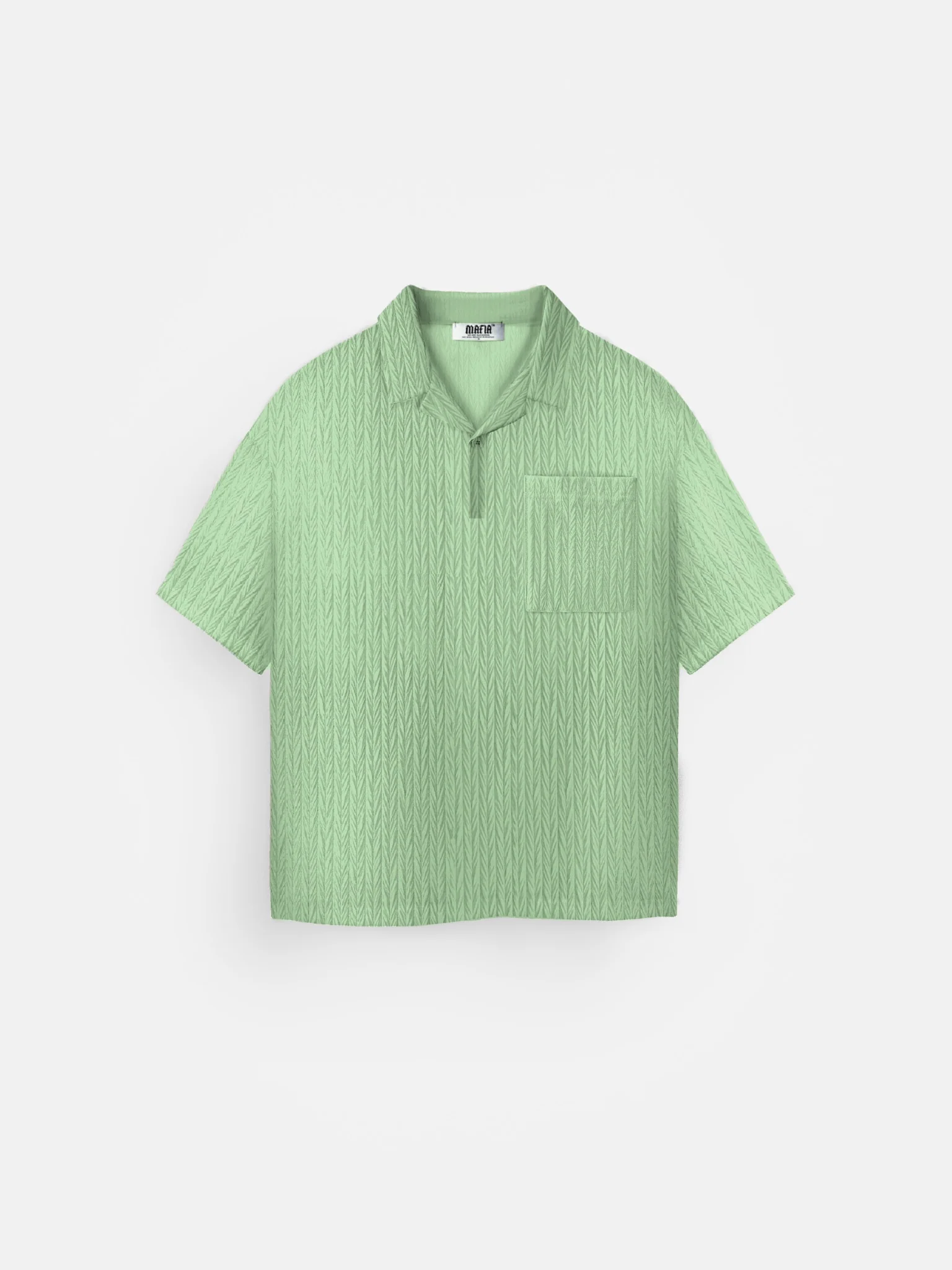 Oversize Structured Polo T-Shirt - Quiet Green - Image 5
