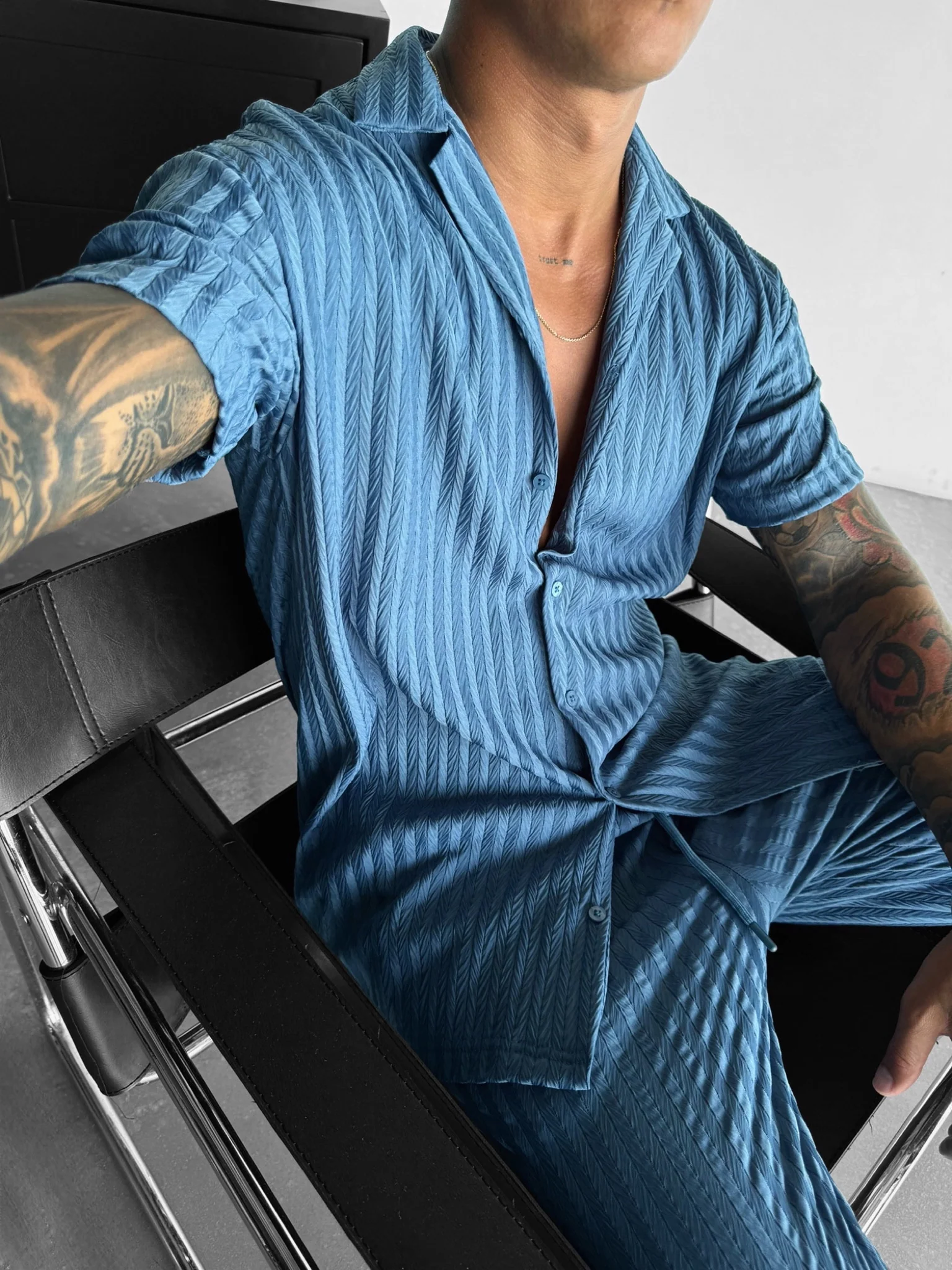 Oversize Structured Shirt - Coronet Blue