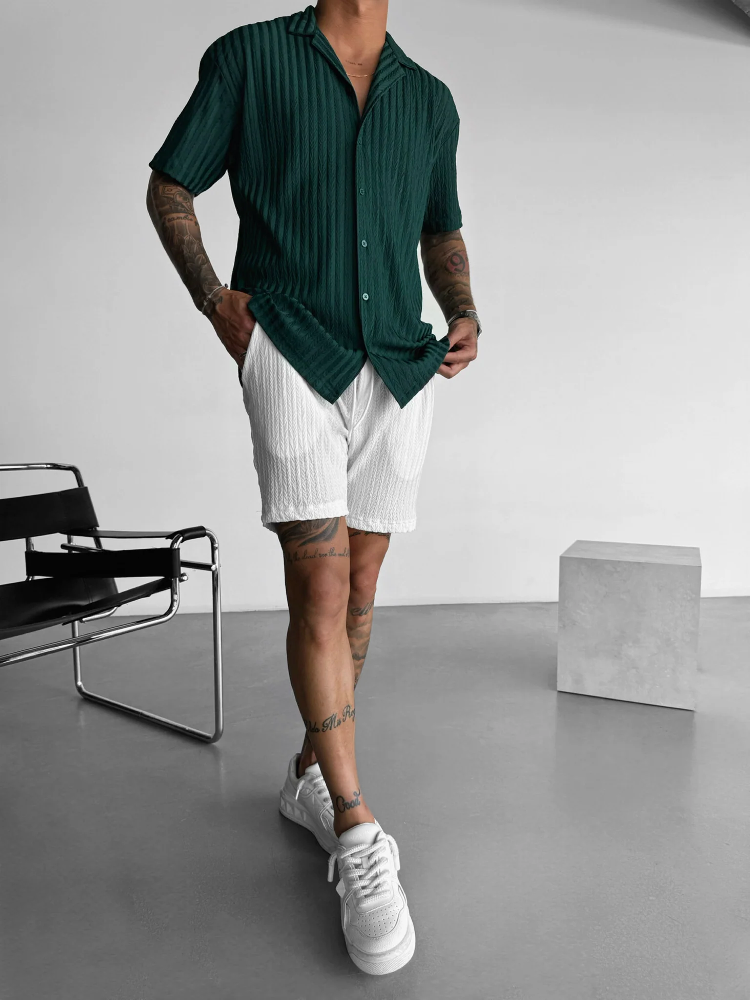 Oversize Structured Shirt - Rain Forest - Image 2