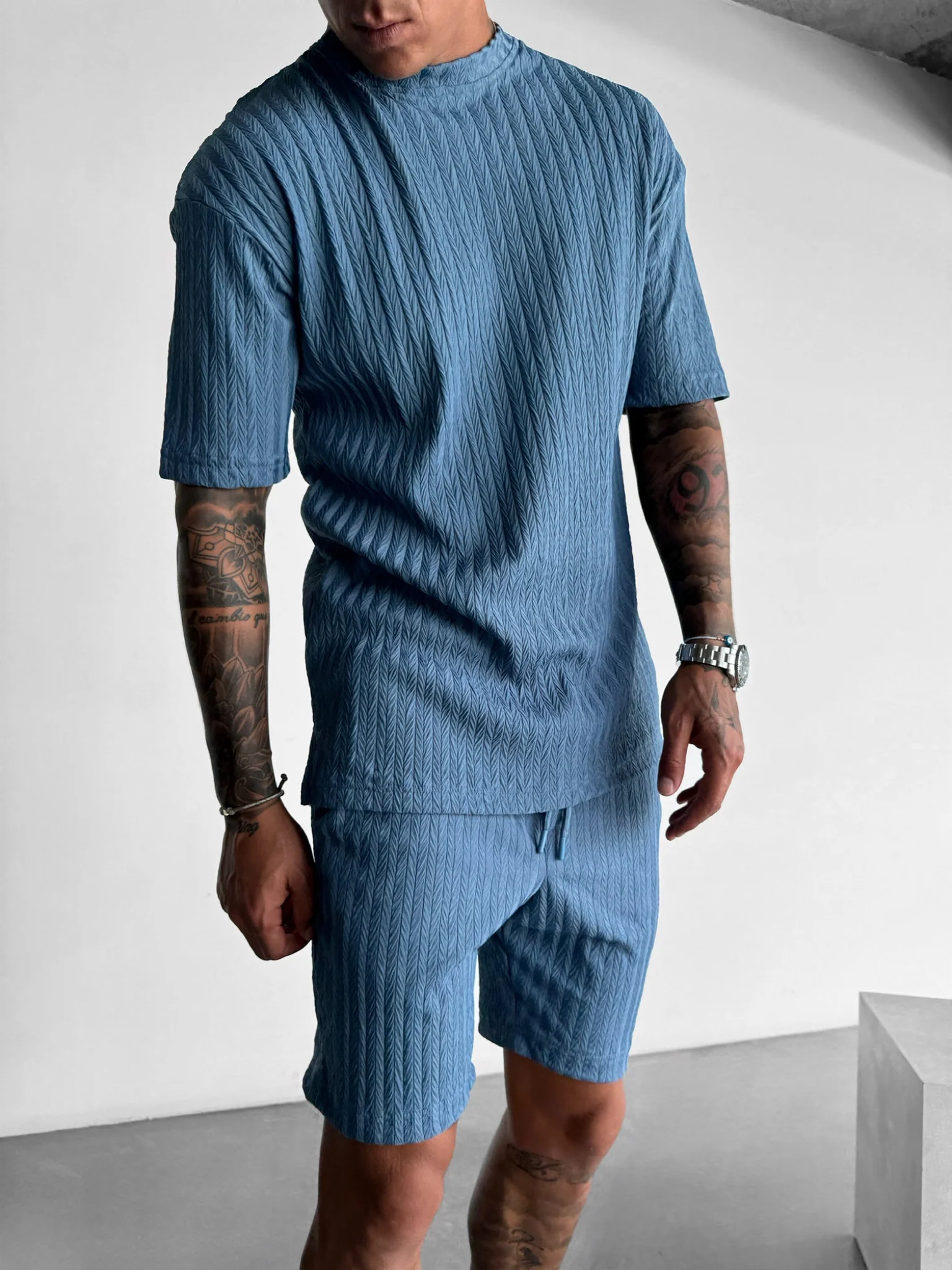 Oversize Structured T-Shirt - Coronet Blue