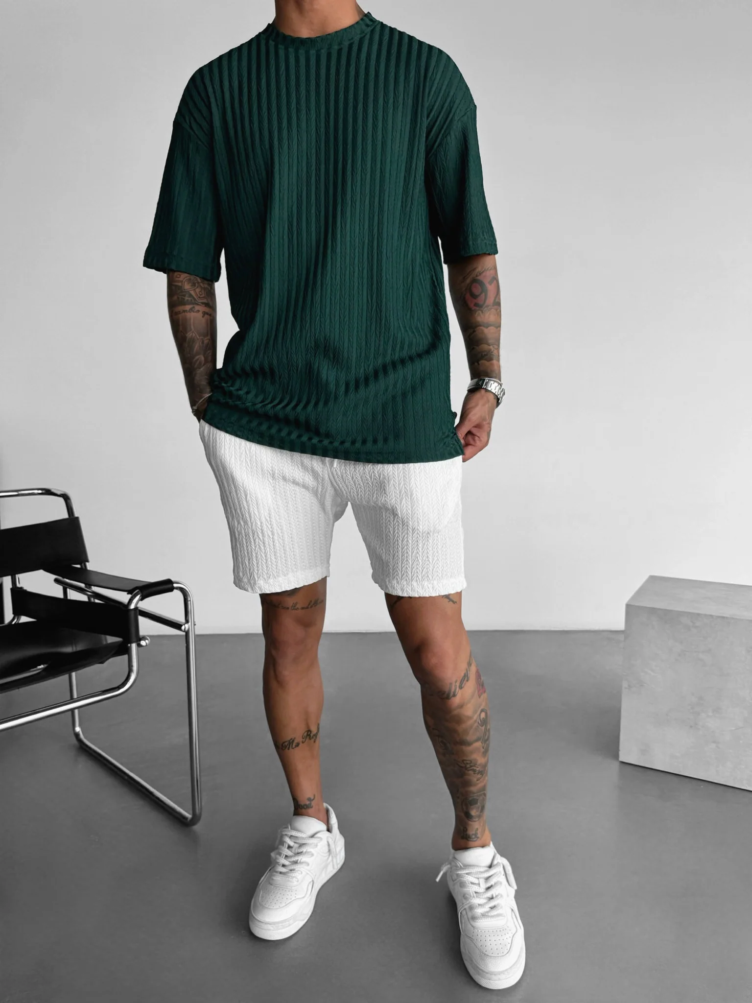 Oversize Structured T-Shirt - Rain Forest - Image 2