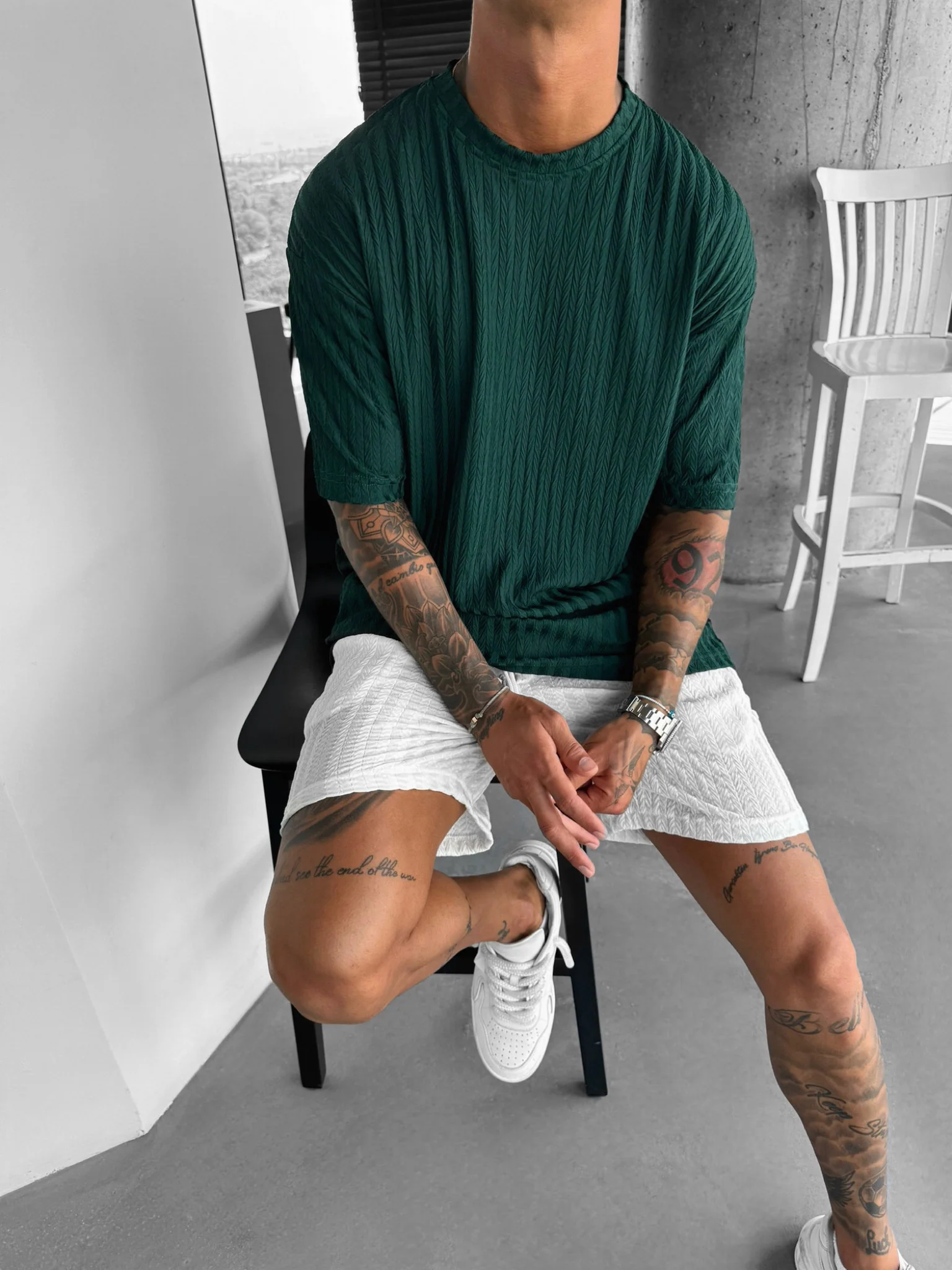 Oversize Structured T-Shirt - Rain Forest - Image 4