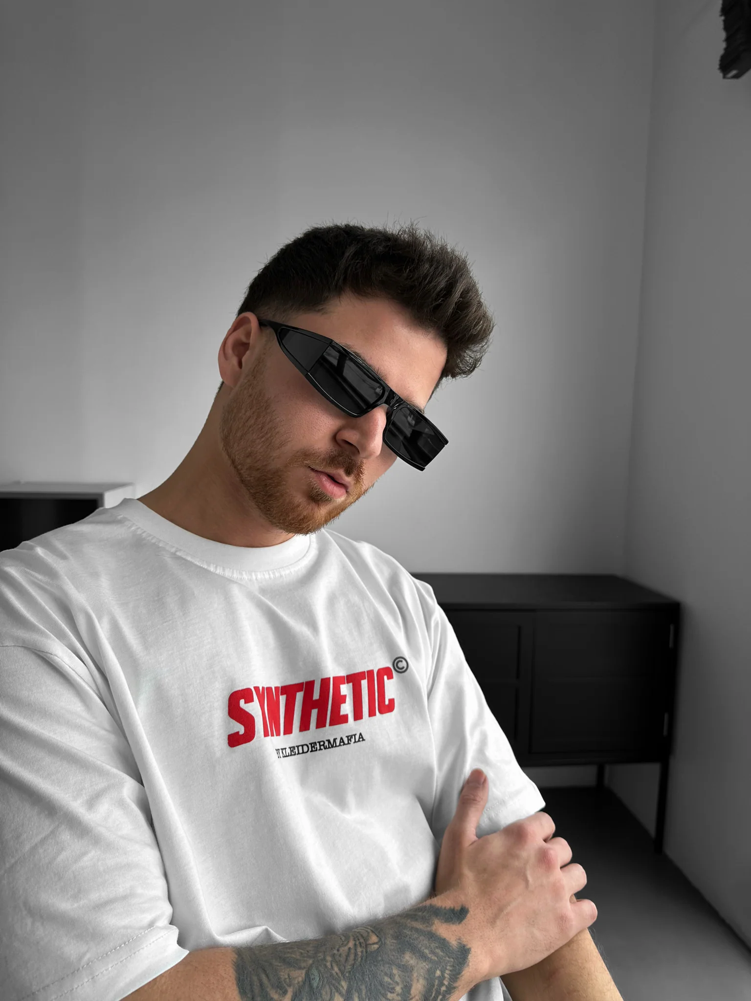 Oversize Synthetic T-shirt - Ecru - Image 4