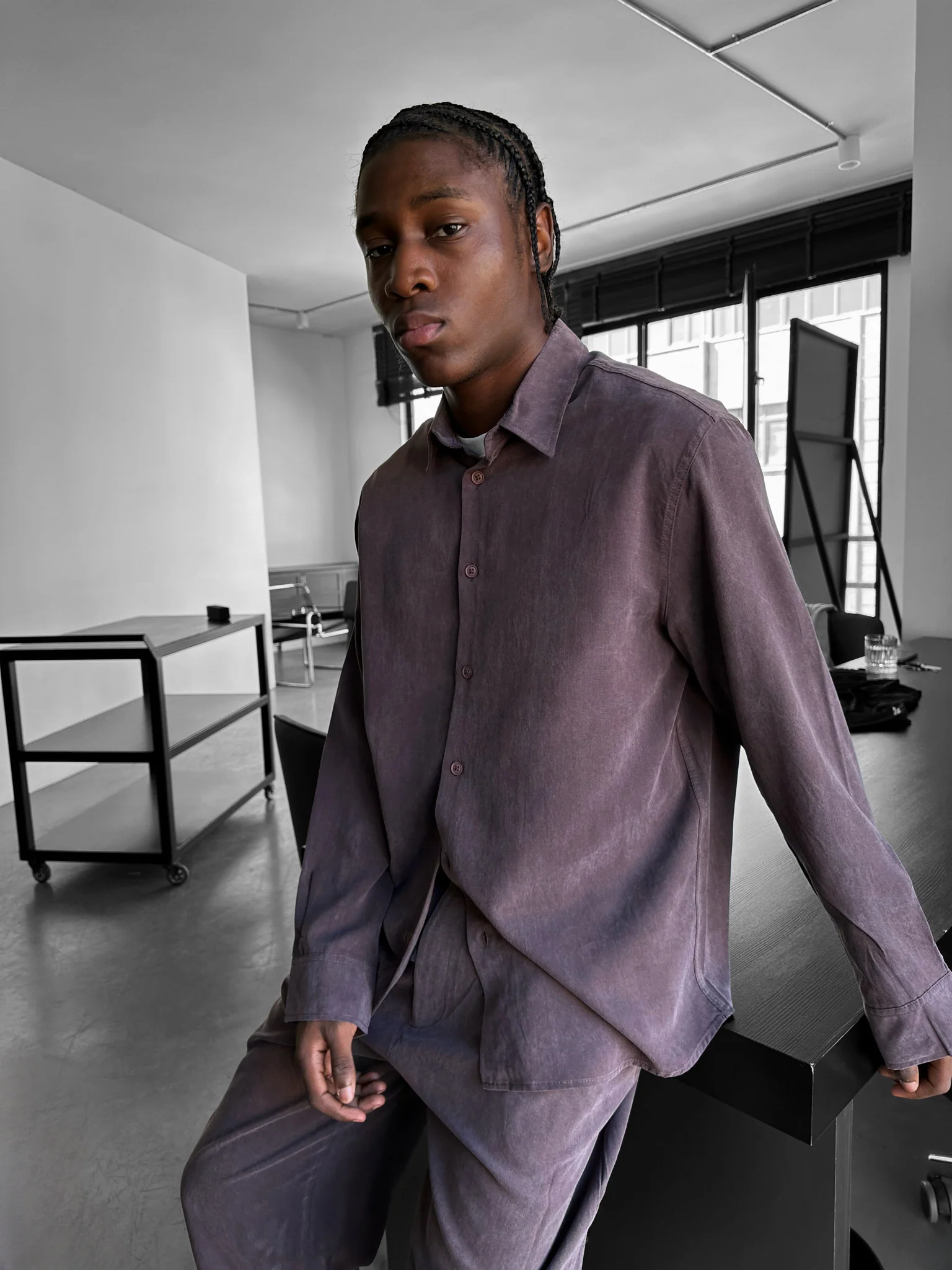 Oversize Tencel Shirt - Deauville Mauve - Image 3