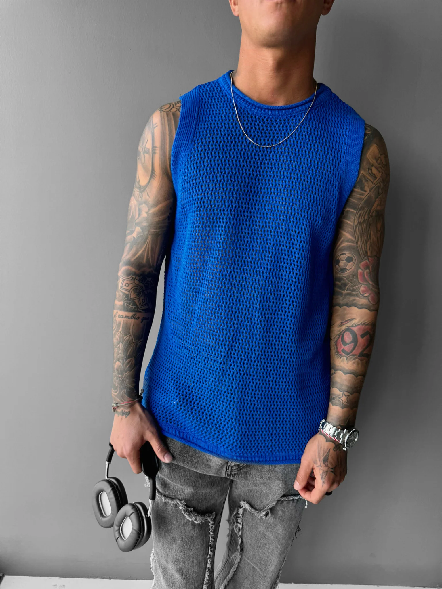Oversize Textured Tanktop - Saks - Image 3