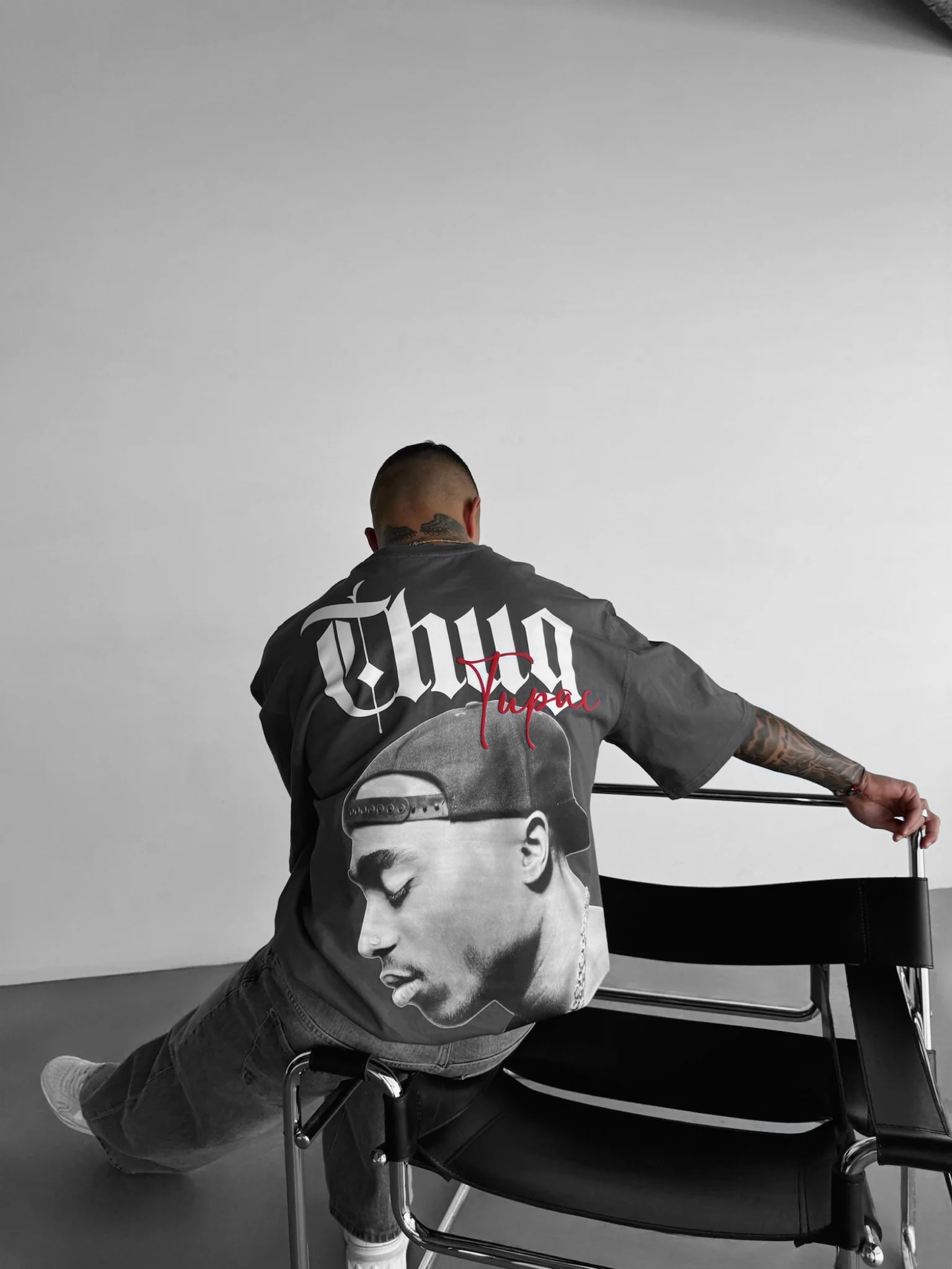 Oversize Thug Life T-shirt - Anthracite