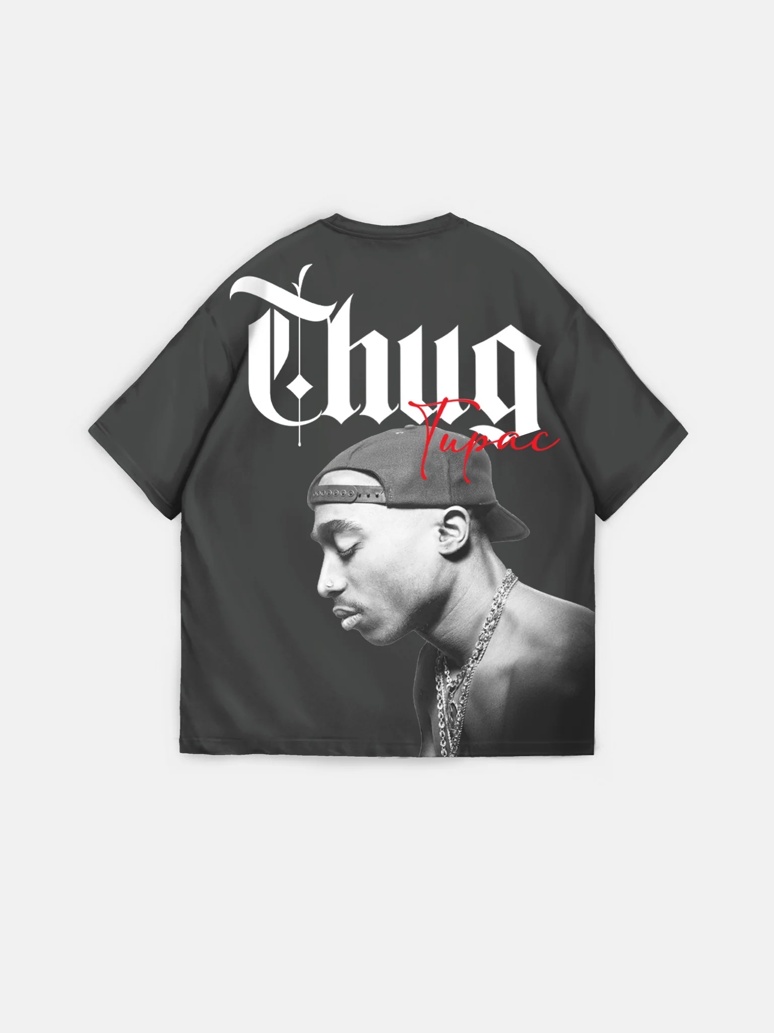Oversize Thug Life T-shirt - Anthracite - Image 6