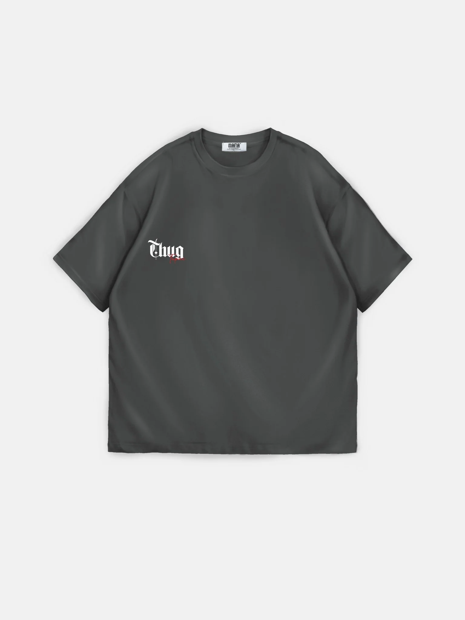 Oversize Thug Life T-shirt - Anthracite - Image 7