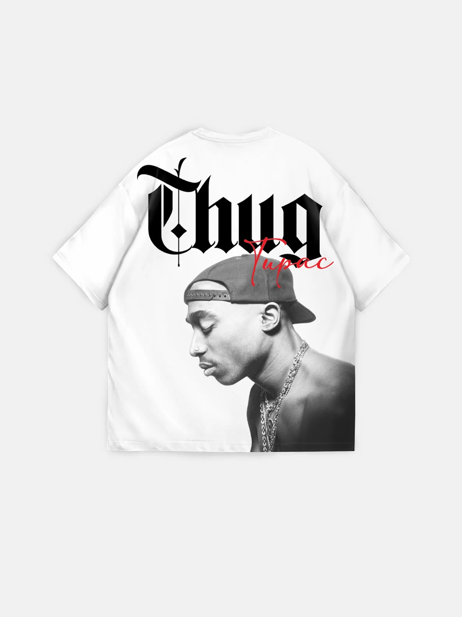 Oversize Thug Life T-shirt - Ecru - Image 5