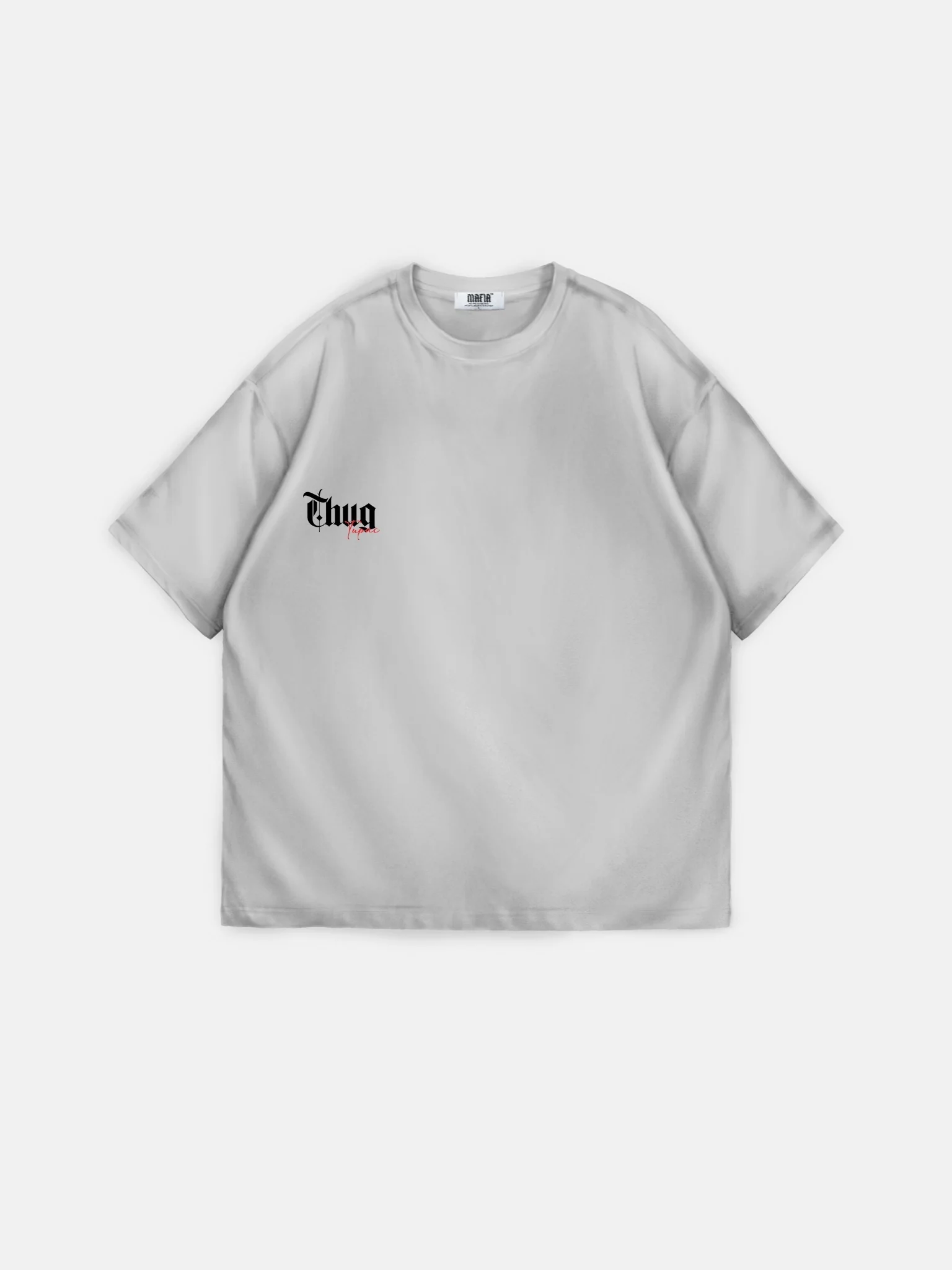 Oversize Thug Life T-shirt - Grey - Image 2