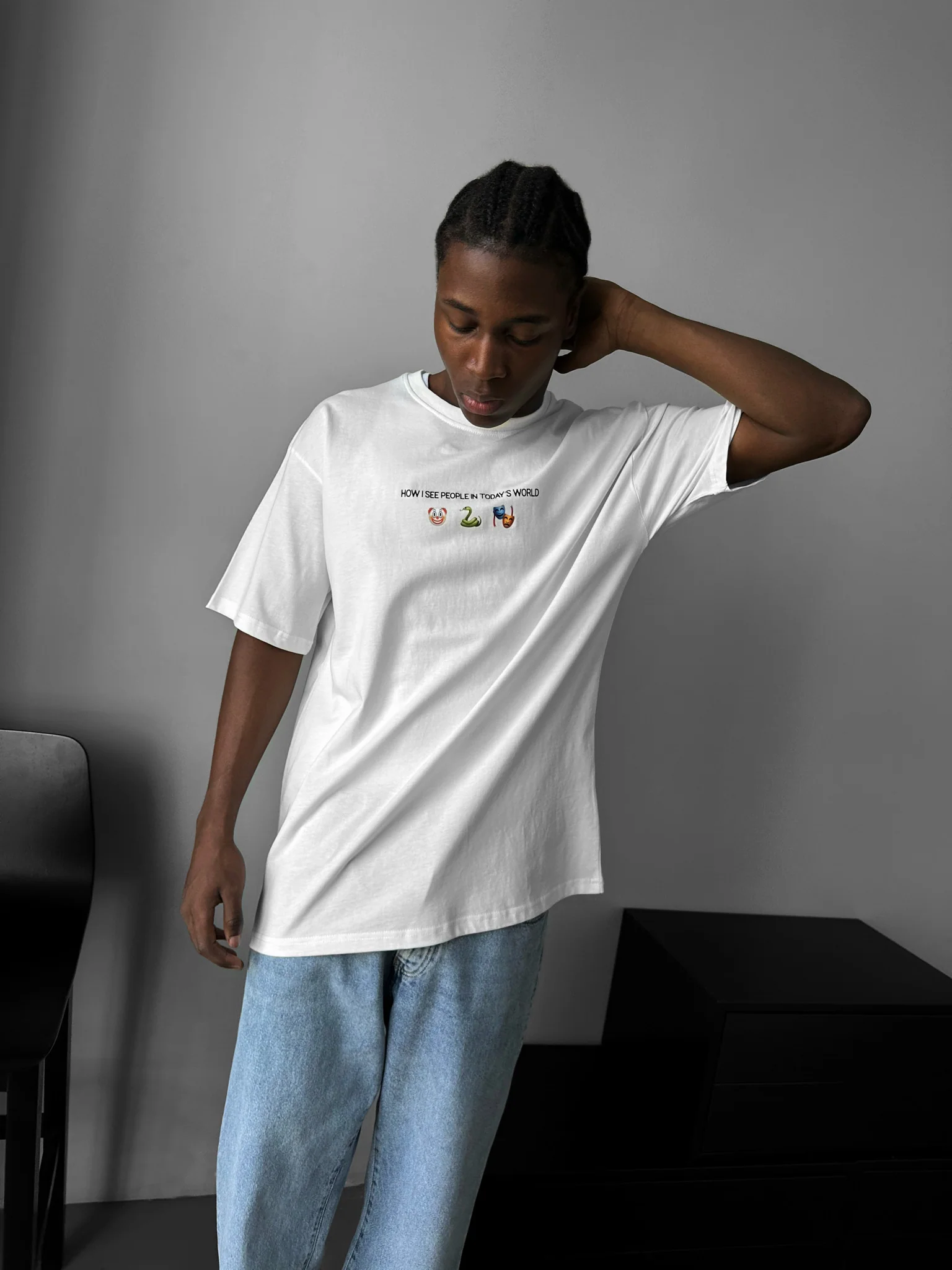 Oversize "Today's World" T-Shirt - Ecru - Image 2