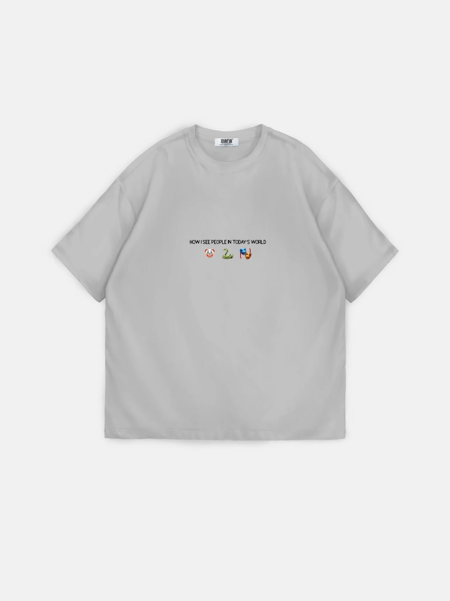 Oversize "Today's World" T-Shirt - Grey - Image 4