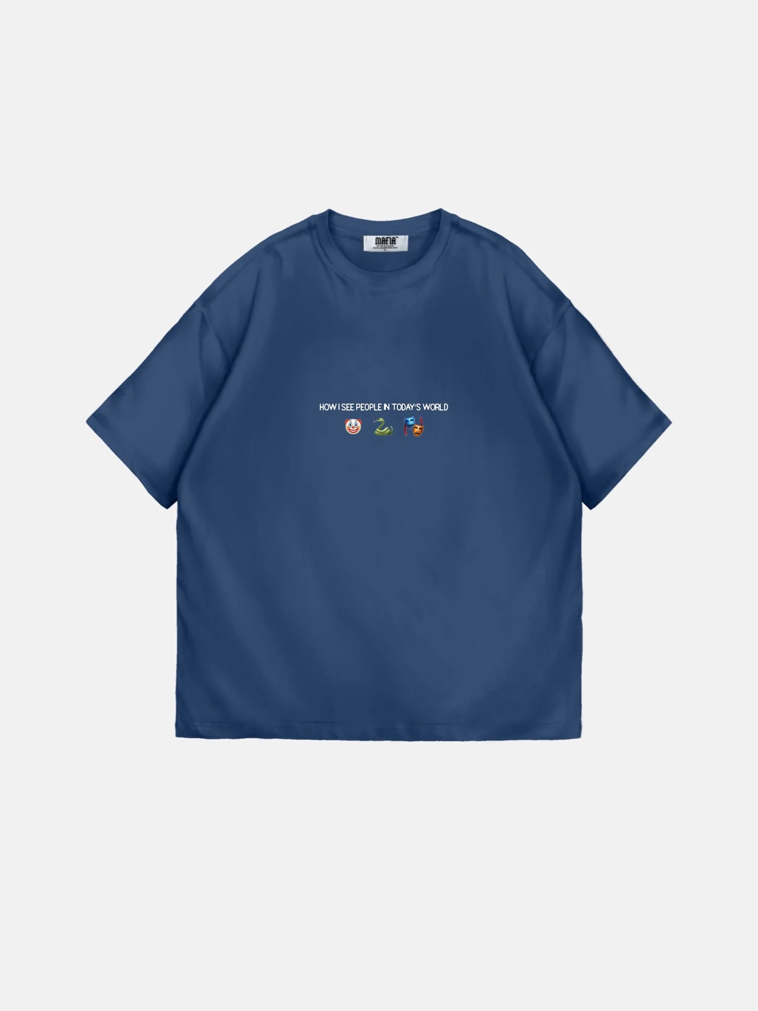Oversize "Today's World" T-Shirt - Navy Peony - Image 4