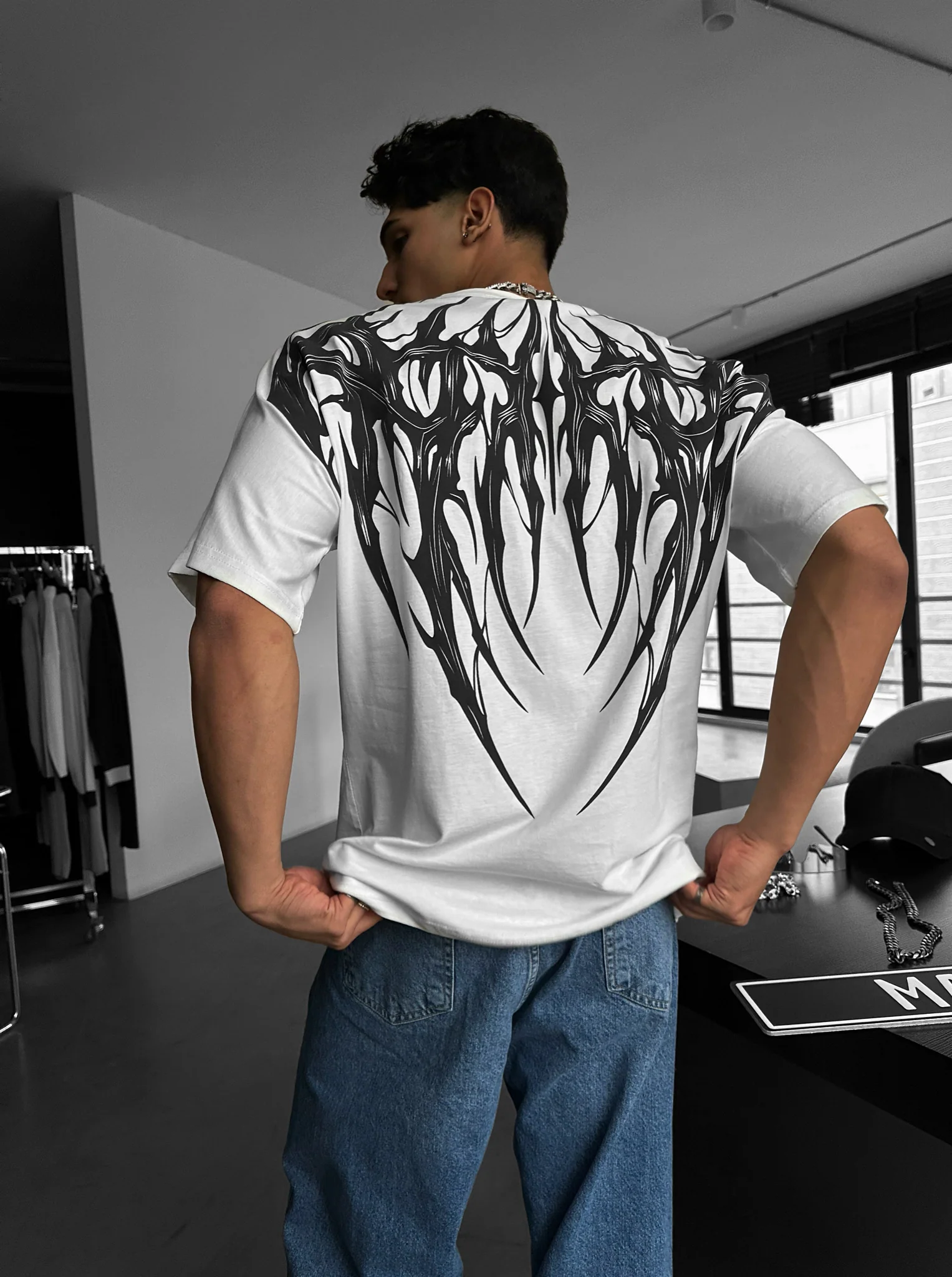 Oversize Tribal T-Shirt - Ecru - Image 2
