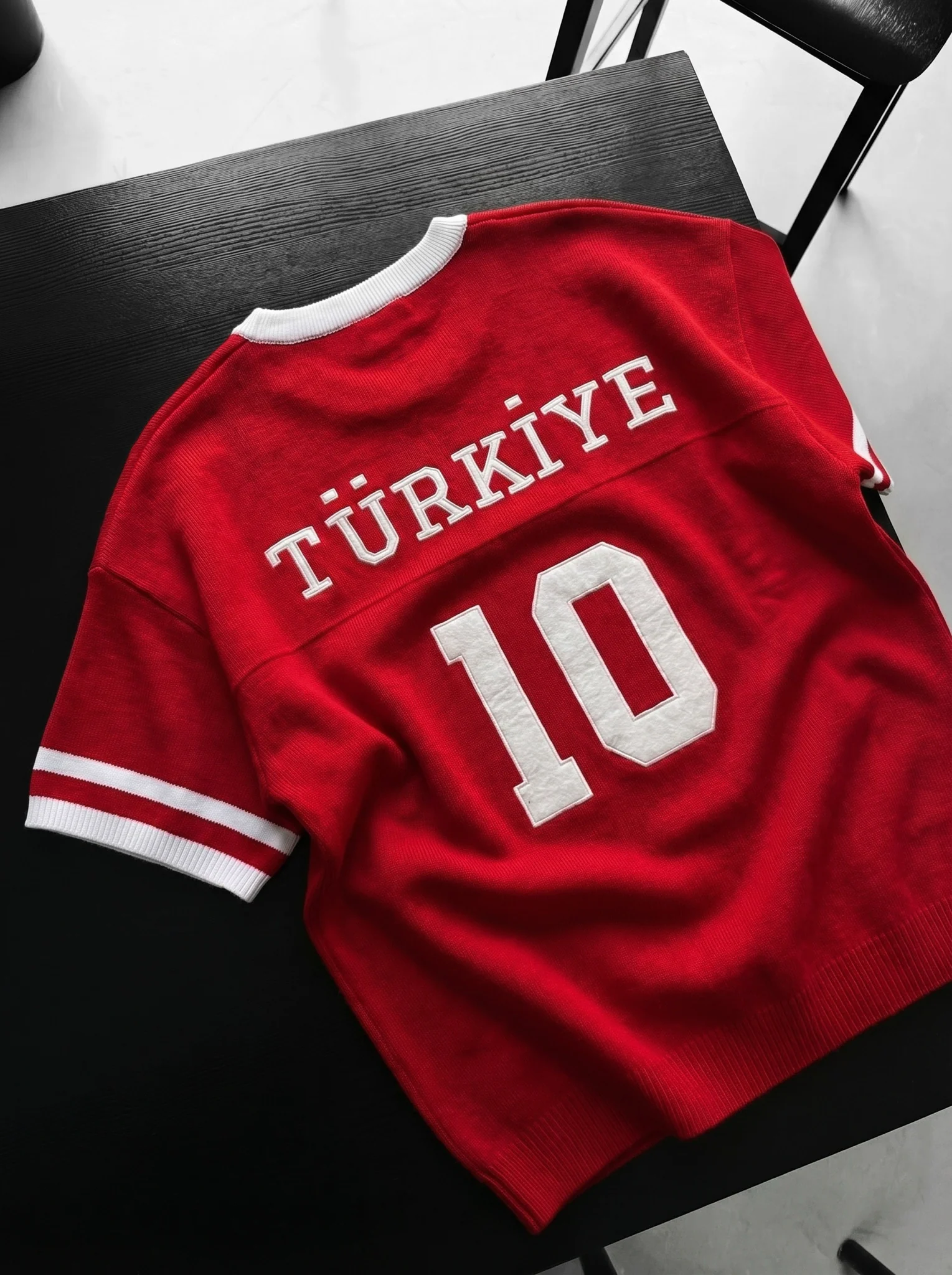 Oversize Türkiye Knit T-shirt - Red - Image 2