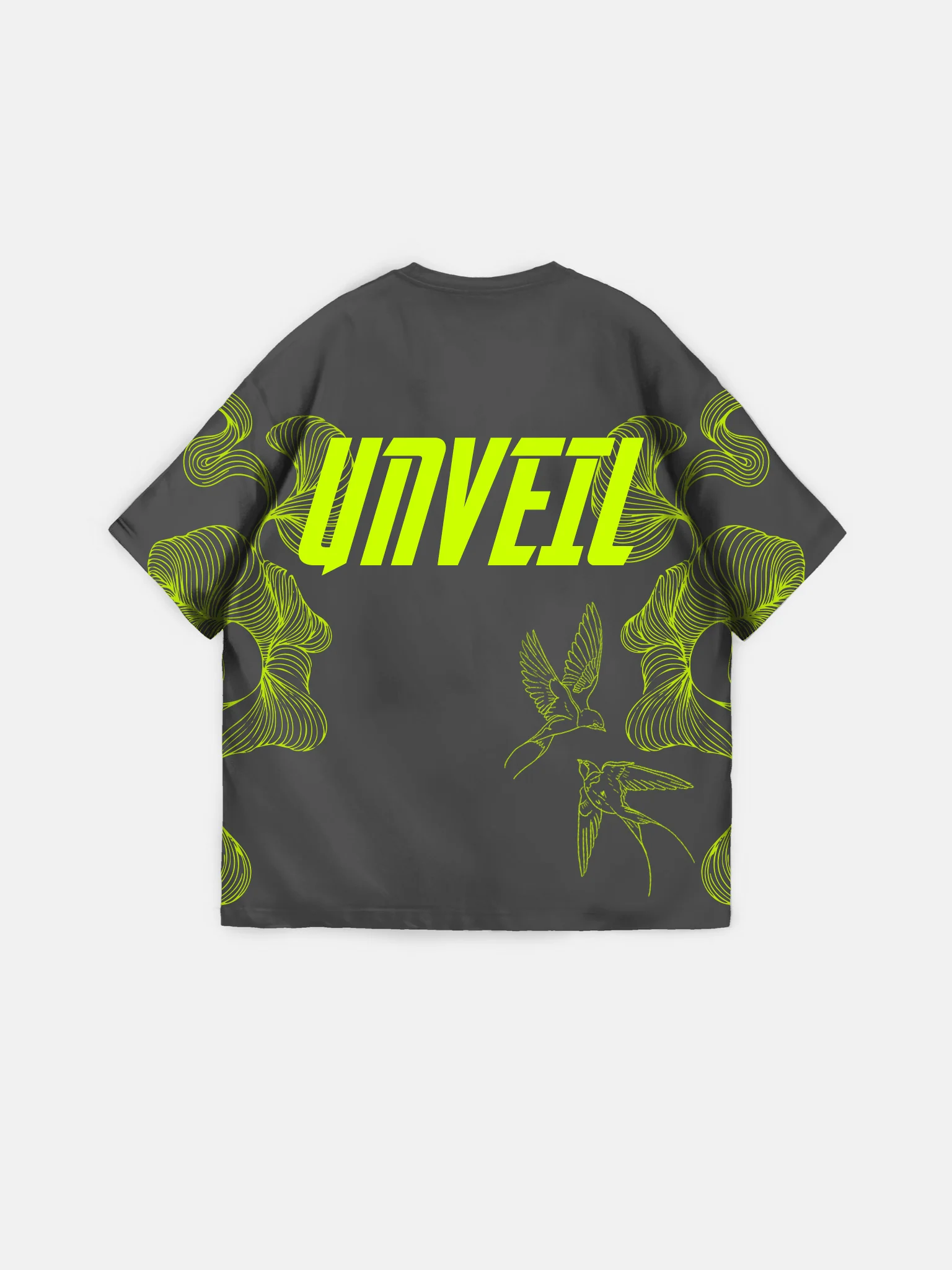 Oversize 'Unveil' T-Shirt - Anthracite and Green - Image 4