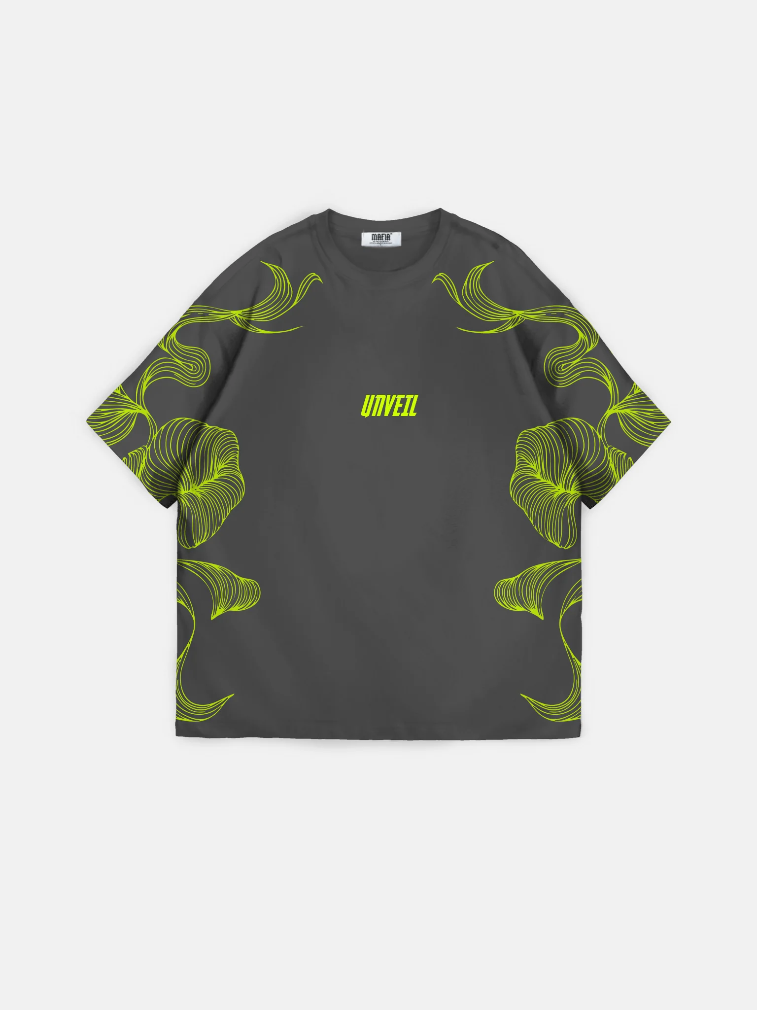 Oversize 'Unveil' T-Shirt - Anthracite and Green - Image 5