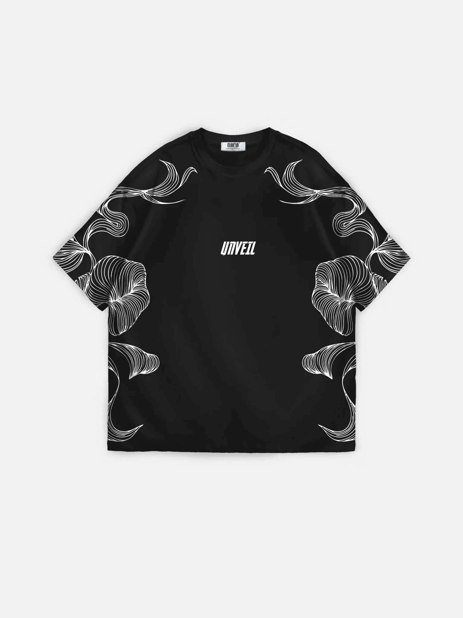 Oversize 'Unveil' T-Shirt - Black - Image 8