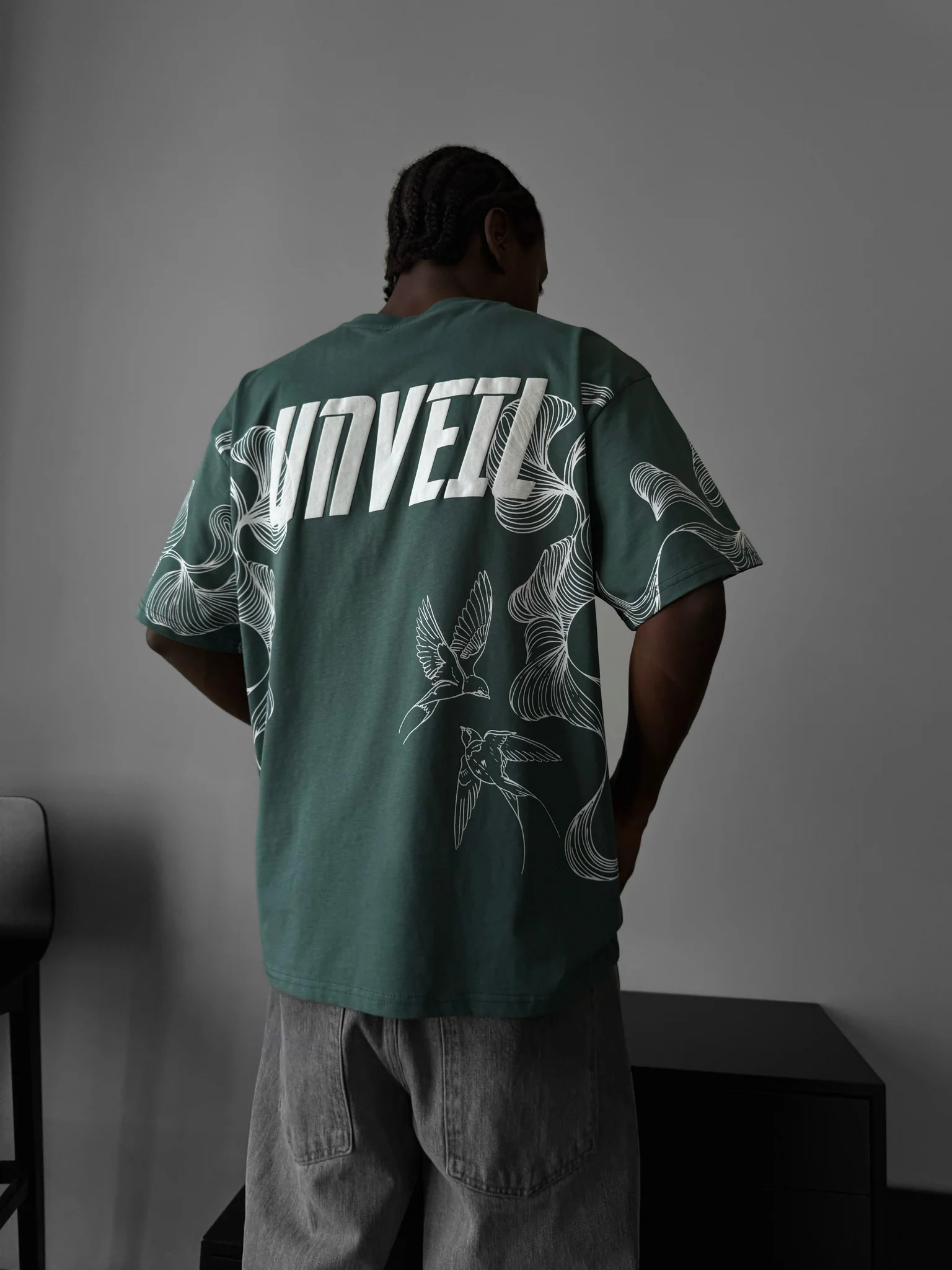 Oversize 'Unveil' T-Shirt - Petrol - Image 3