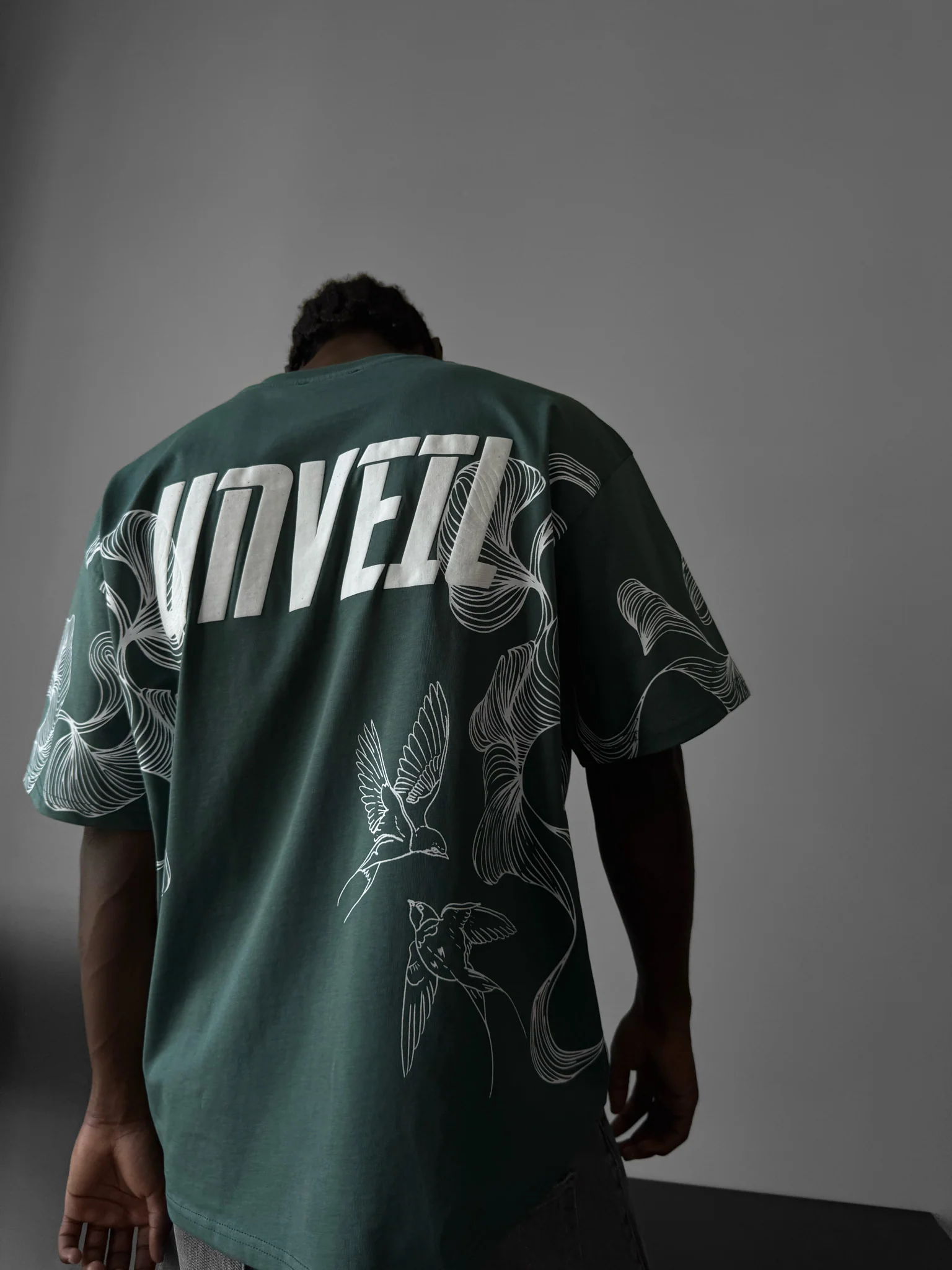 Oversize 'Unveil' T-Shirt - Petrol - Image 4