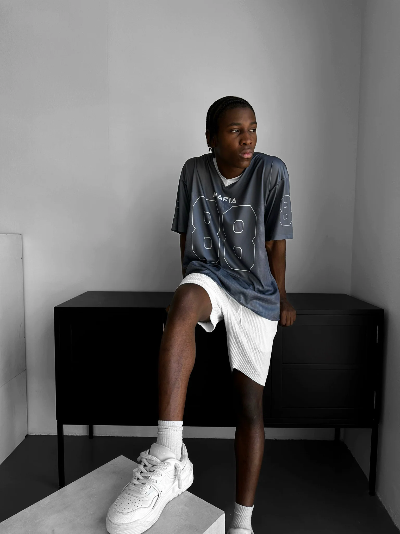 Oversize Varsity Mafia T-Shirt - Anthracite - Image 3