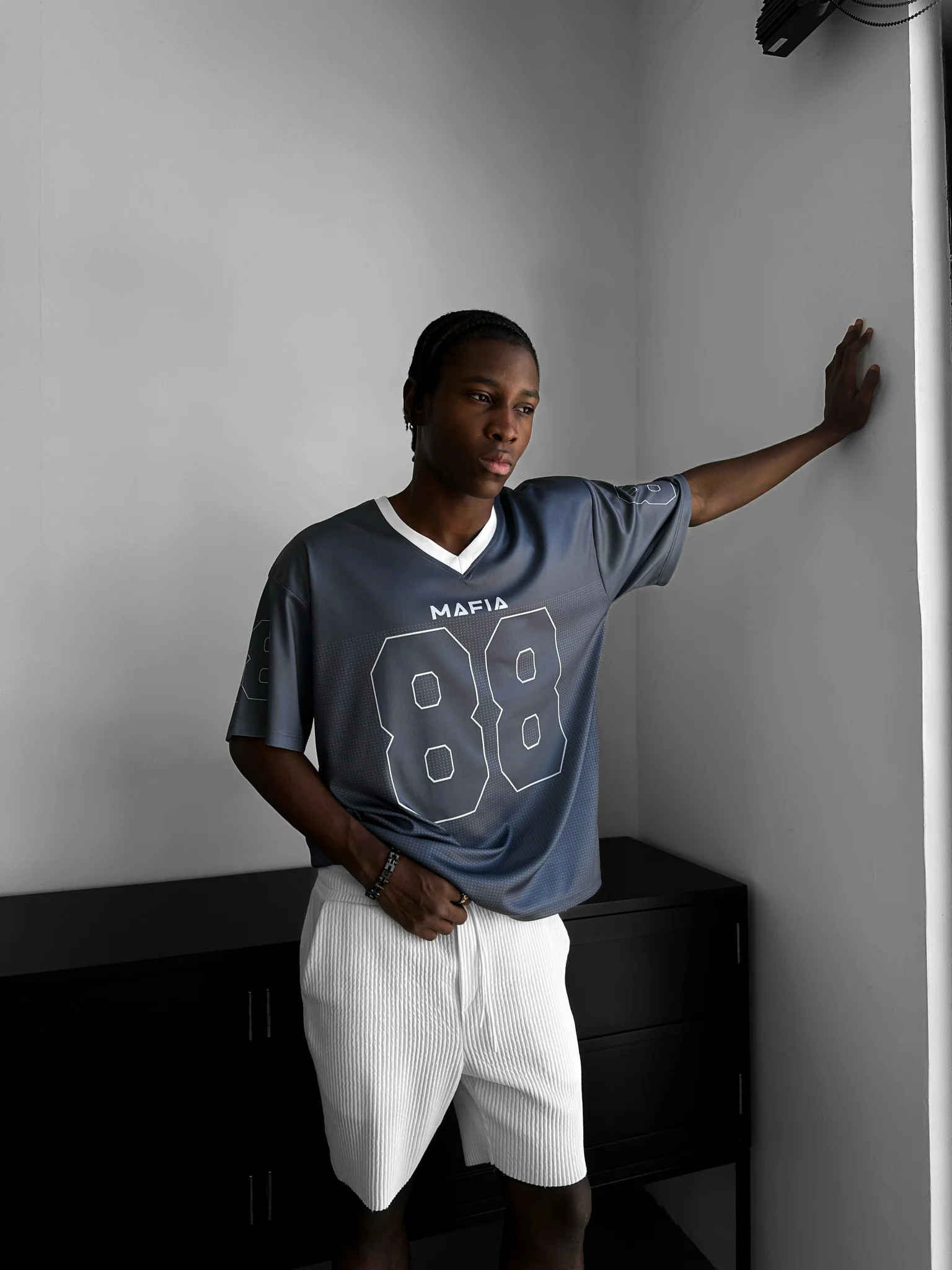Oversize Varsity Mafia T-Shirt - Anthracite - Image 4