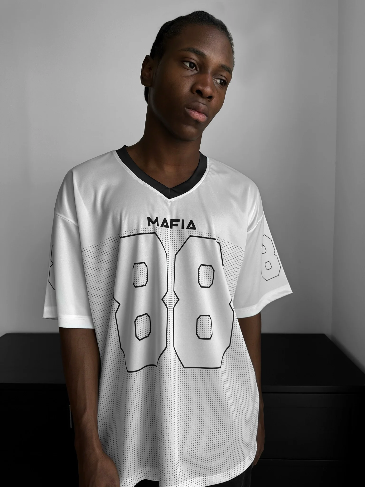 Oversize Varsity Mafia T-Shirt - Ecru - Image 3