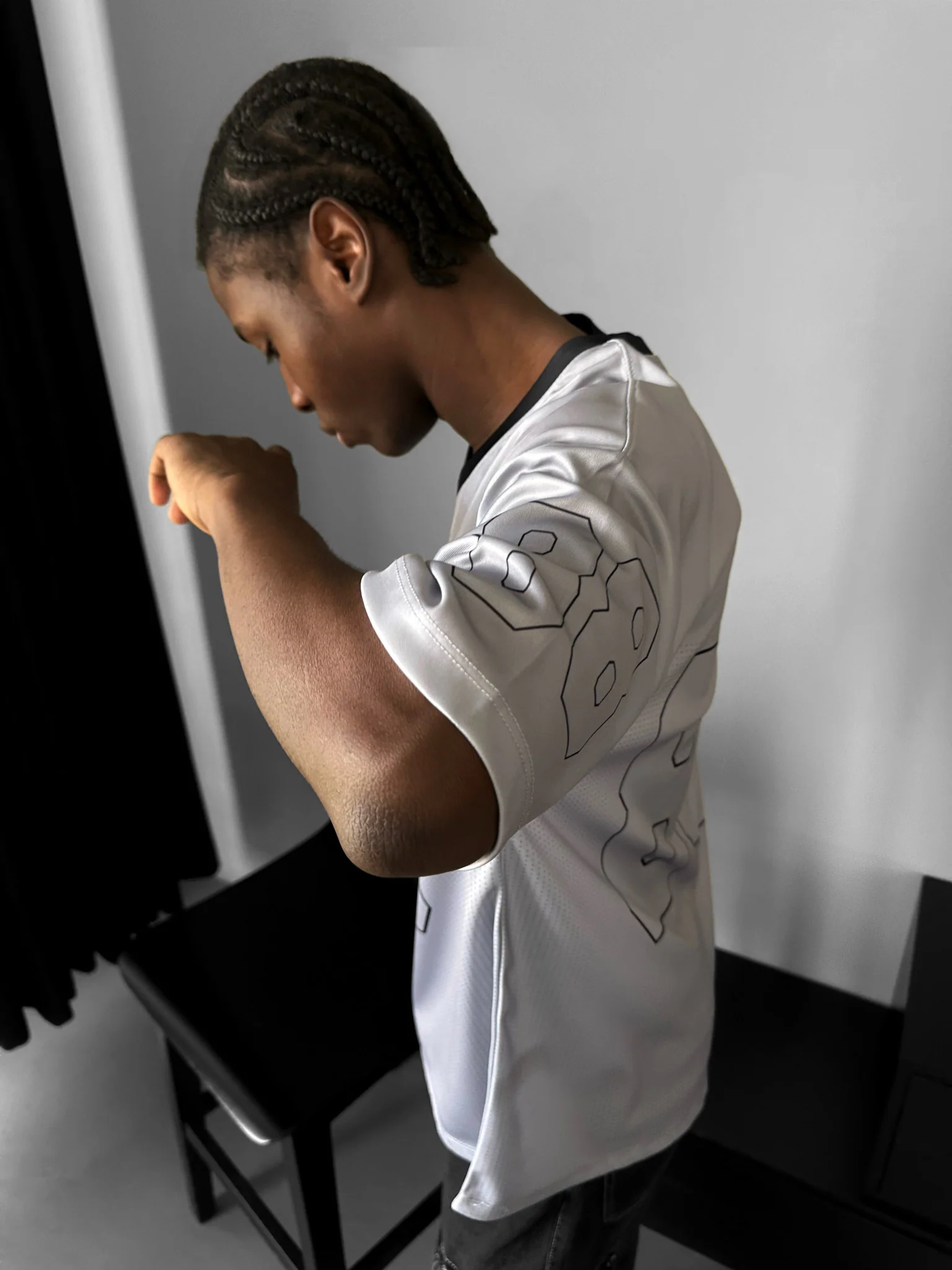 Oversize Varsity Mafia T-Shirt - Grey - Image 4