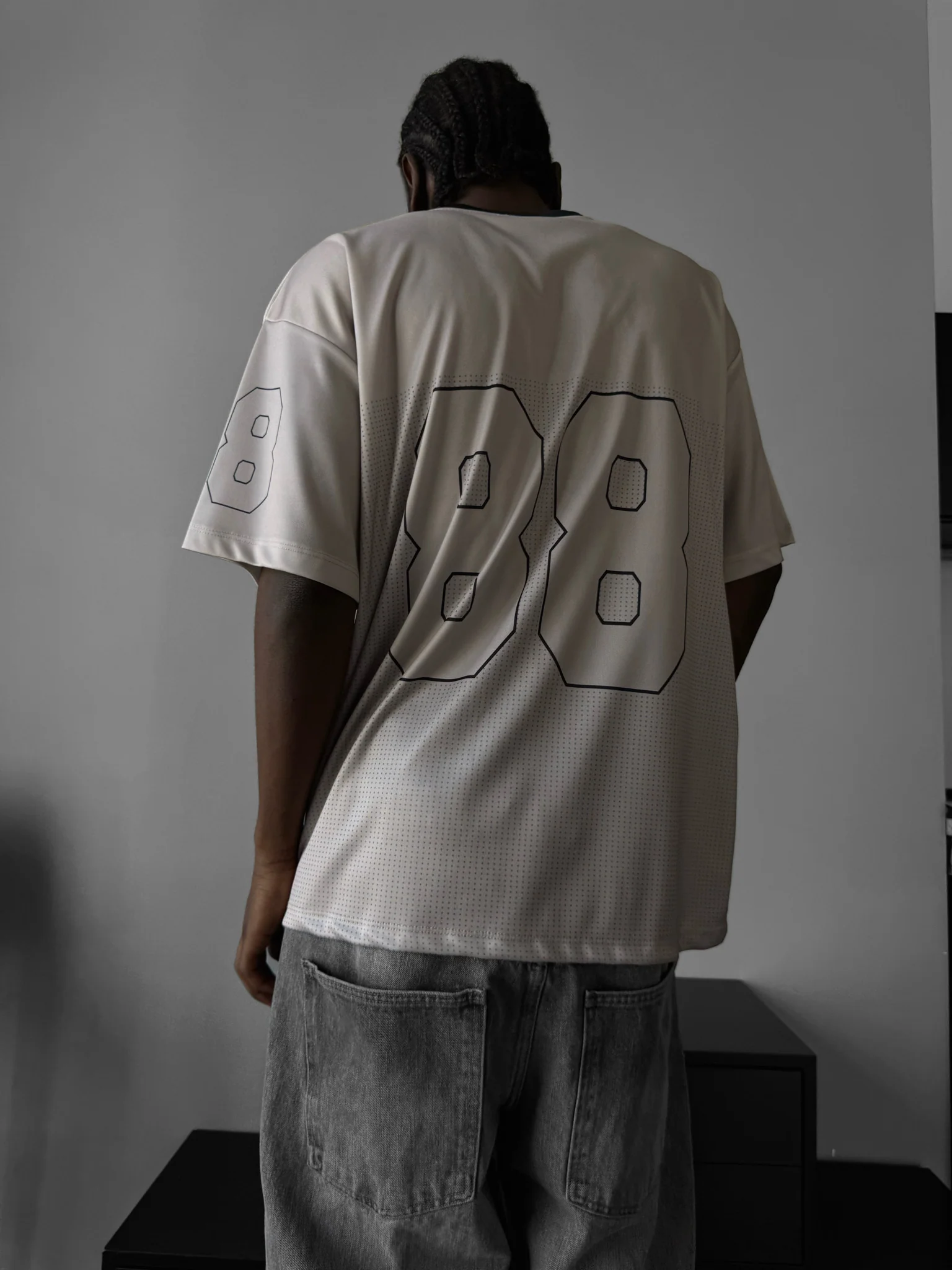 Oversize Varsity Mafia T-Shirt - Stone - Image 3