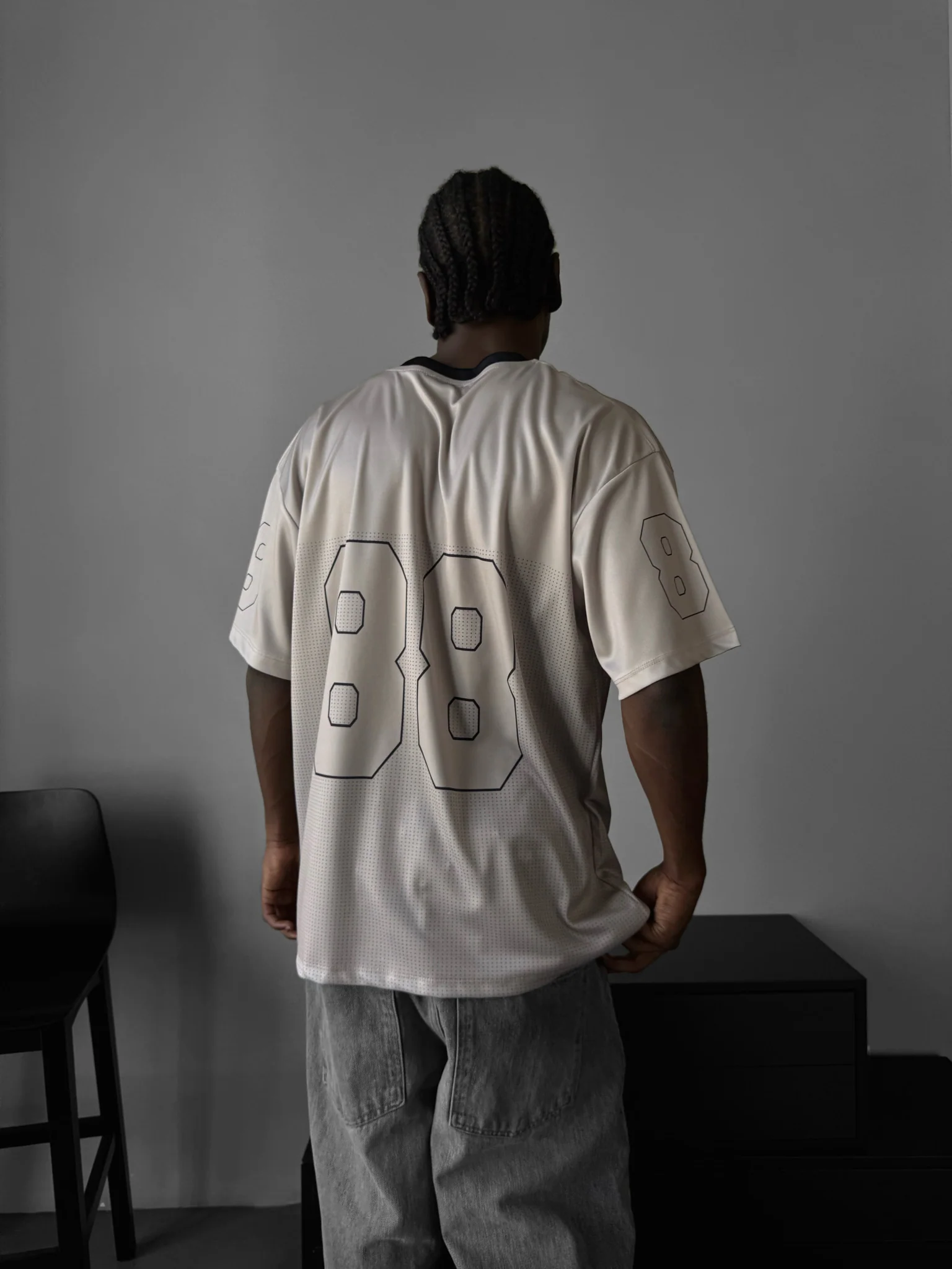 Oversize Varsity Mafia T-Shirt - Stone - Image 4
