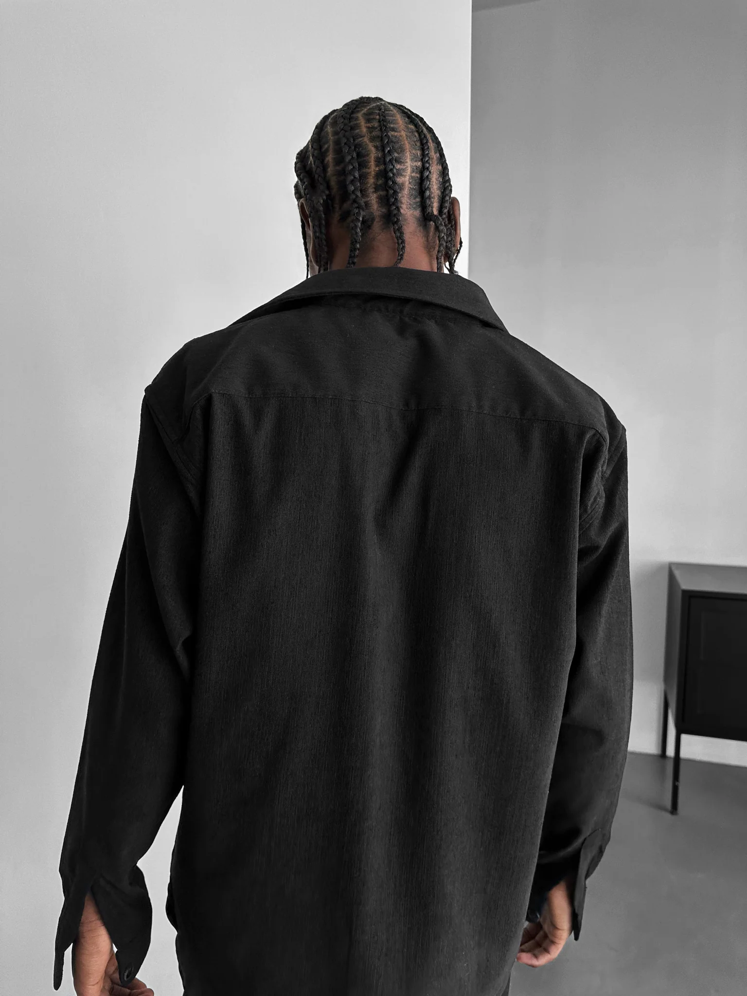 Oversize Velvet Shirt - Black - Image 3