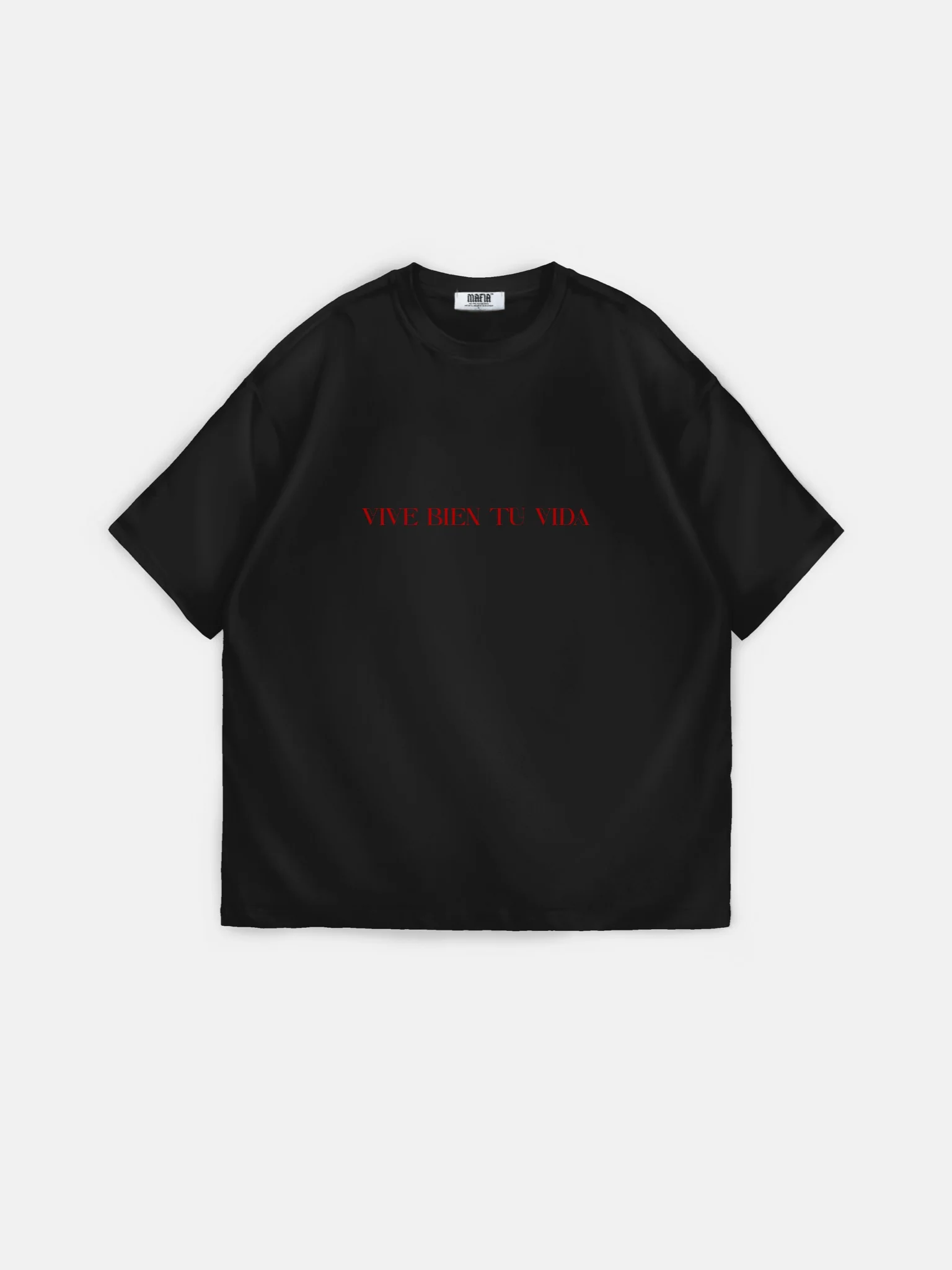 Oversize "Vive Bien Tu Vida" T-Shirt - Black - Image 3