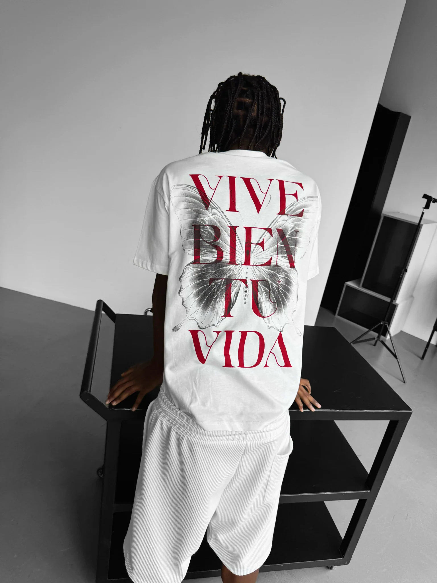 Oversize "Vive Bien Tu Vida" T-Shirt - Ecru - Image 5