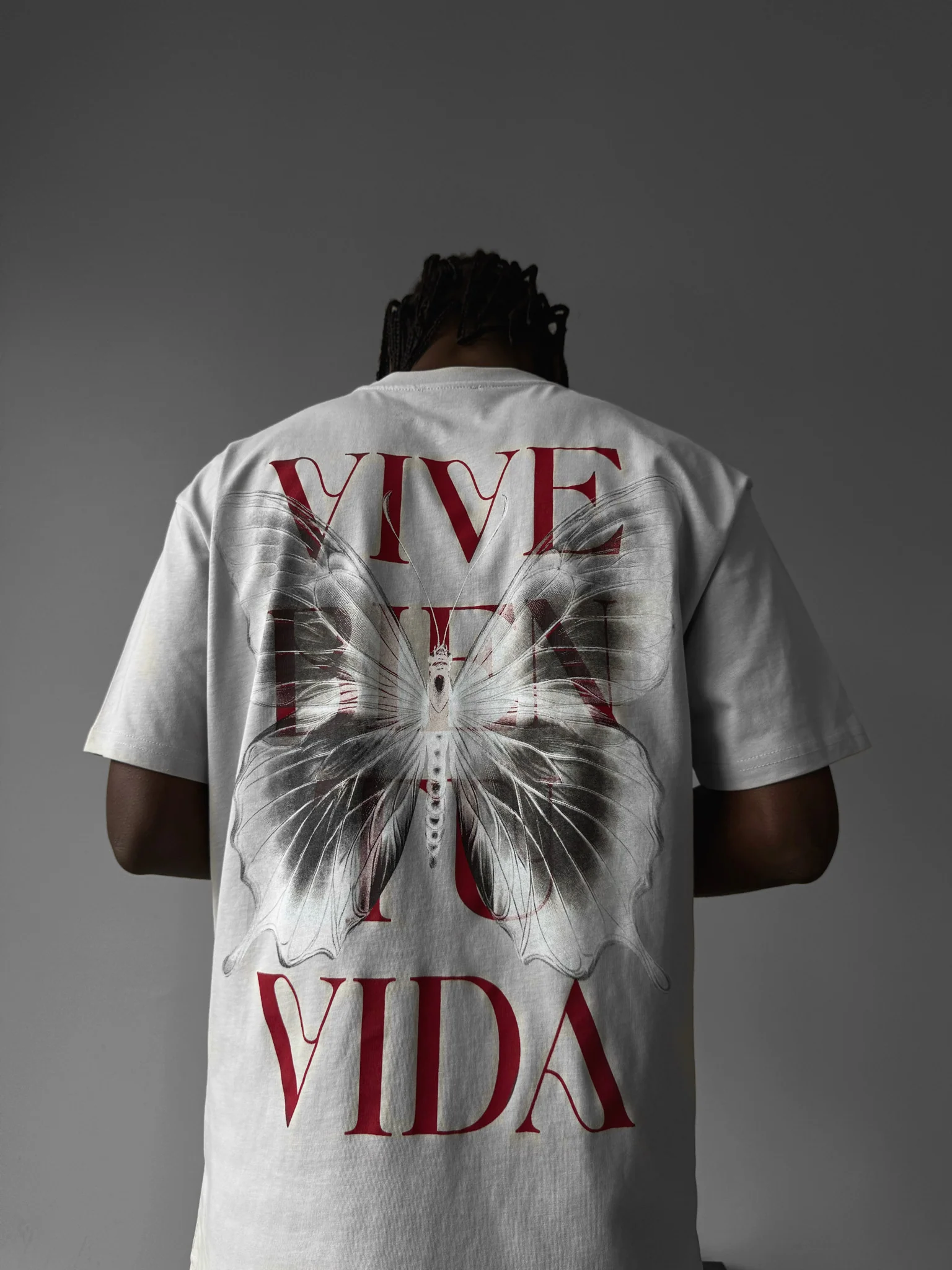 Oversize "Vive Bien Tu Vida" T-Shirt - Ecru - Image 9