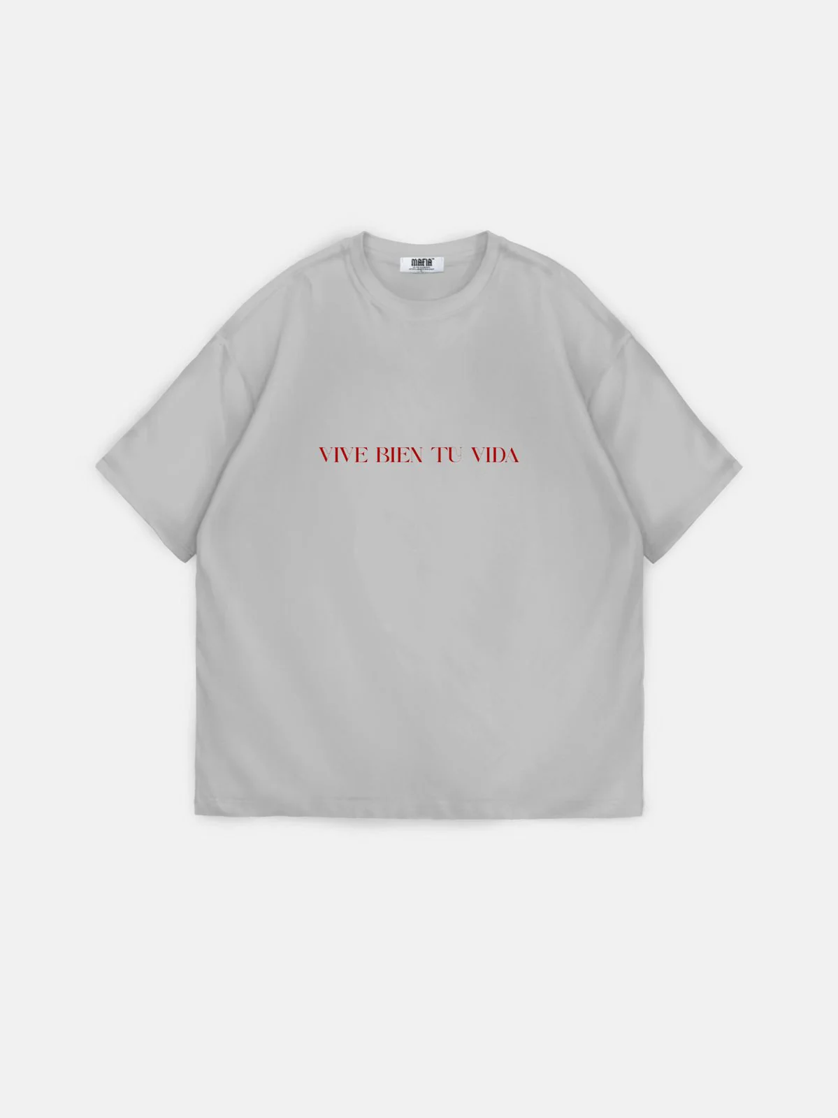 Oversize "Vive Bien Tu Vida" T-Shirt - Grey - Image 5